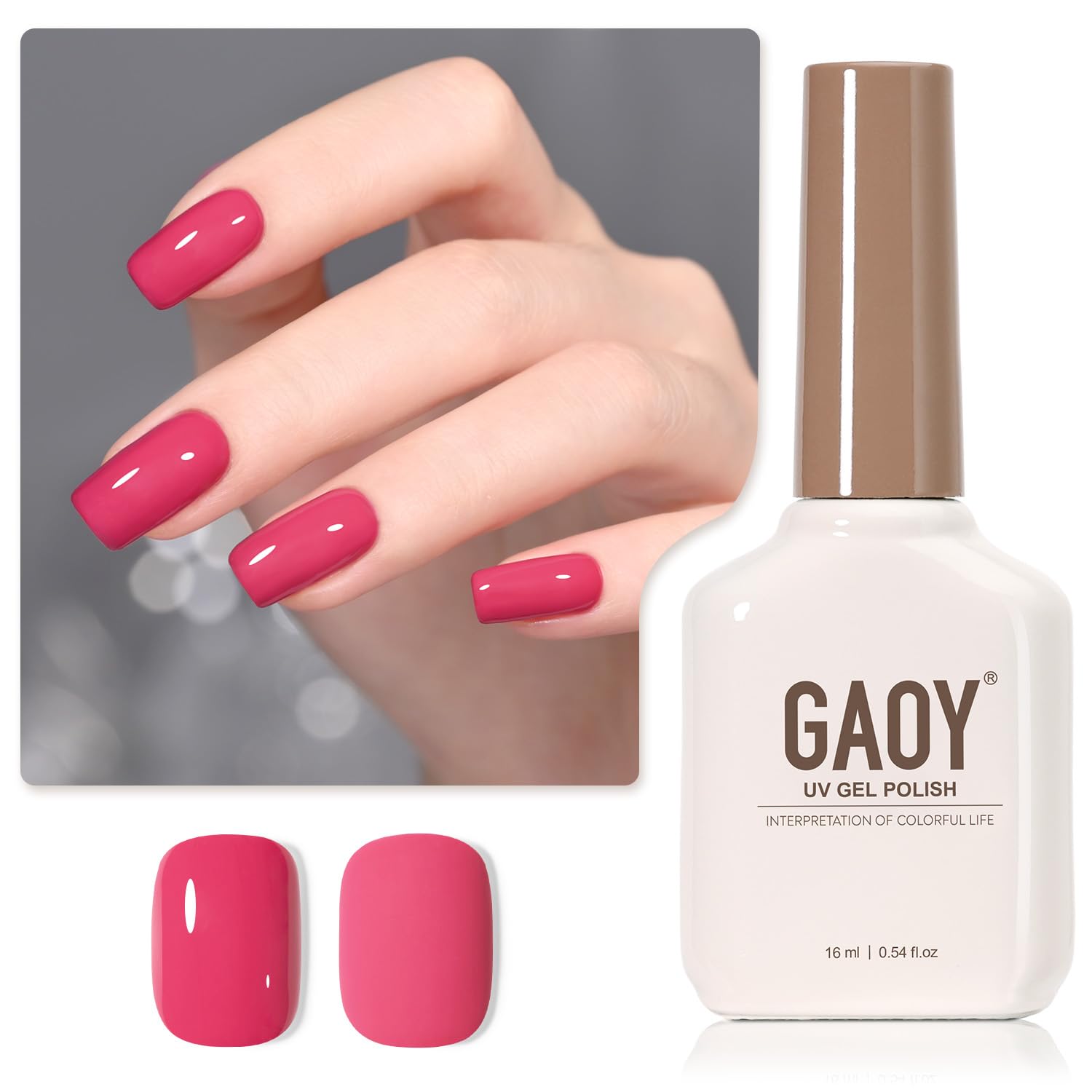 GAOY Sheer Light Pink Gel Nail Polish. 16ml Jelly Milky White Peach Translucent Color 1352 UV Light Cure Gel Polish for Nail Art DIY Manicure and Pedicure at Home : Beauty & Personal Care