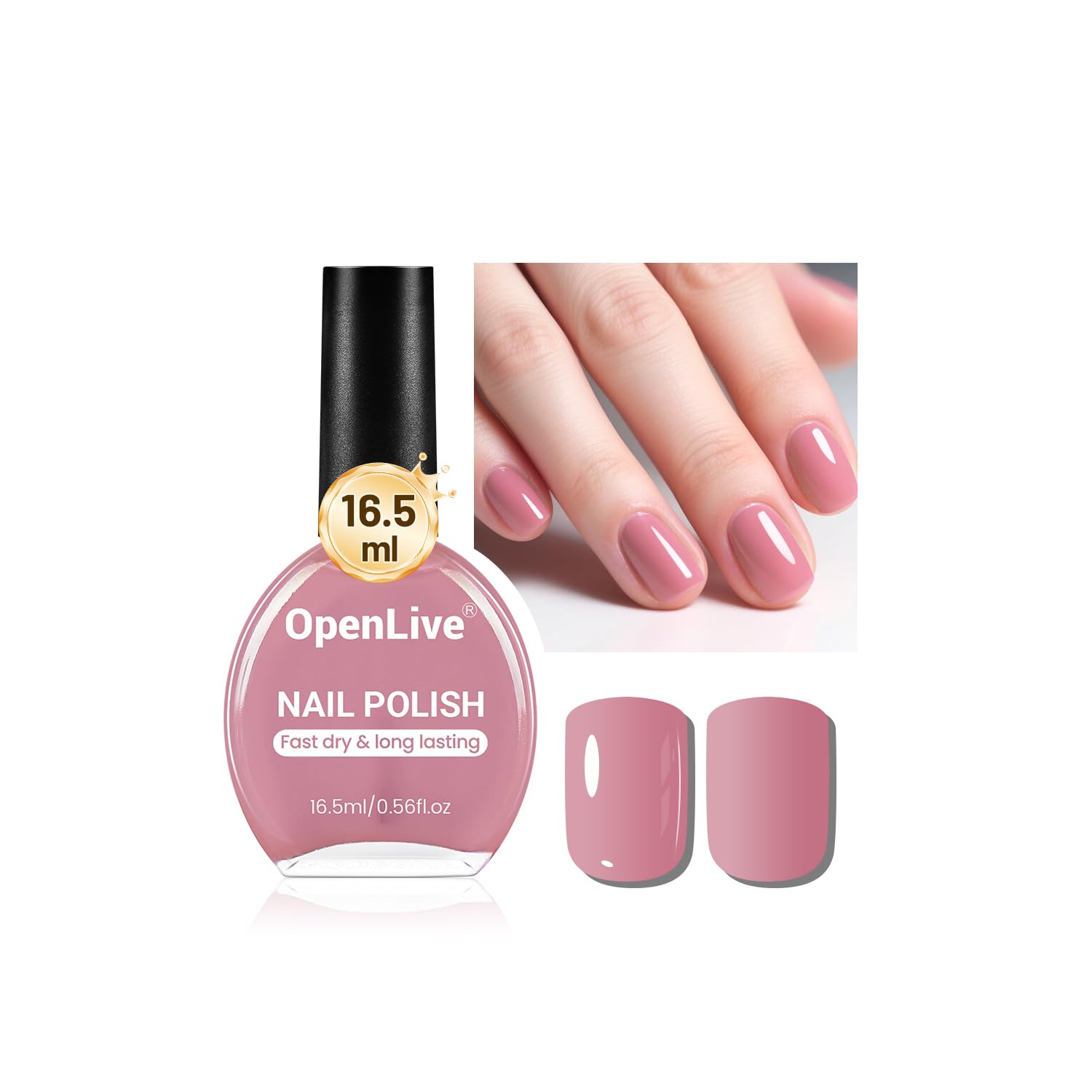OpenLive 16.5ml Dusty Rose Nail Polish Large Volume Quick Drying Light Pink Nail Polish. Fast Drying and Long Lasting Color Nail Art DIY Home Manicure Gift for Women : Beauty & Personal Care