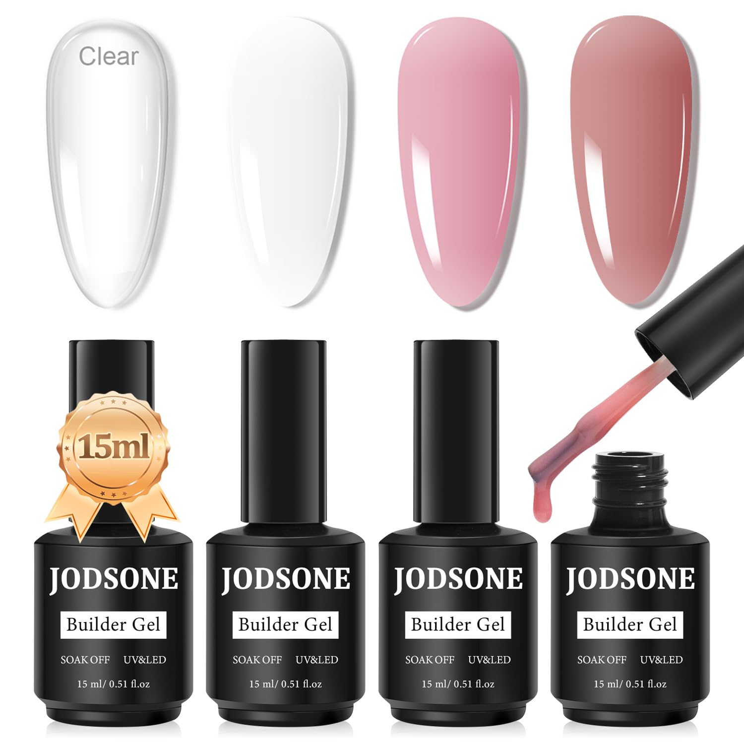 JODSONE 2 Bottles of Top Coat Base Coat Set No Wipe Foundation Combination Bright Surface At Home DIY Nail Salon Girl Gift : Beauty & Personal Care