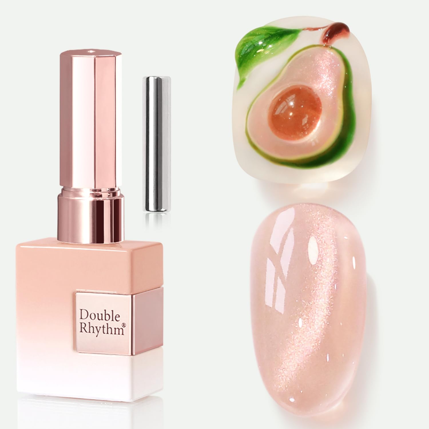 Double Rhythm 0.5 OZ Cat Eye Gel Polish with Magnet 15ML Holographic Glitter Shimmer Translucent Jelly Color Magnetic Polish Salon DIY at Home (Silver-MC1019) : Beauty & Personal Care