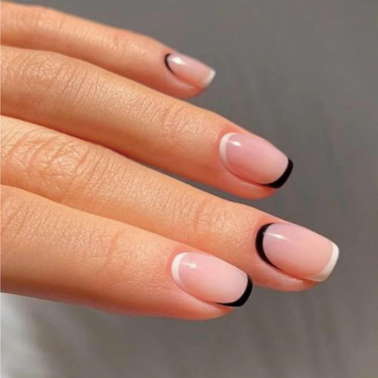 Square Press on Nails Short Sea Blue Fake Nails Glossy Acrylic Nails Press ons Full Cover False Nails with Golden Glitter Designs Glue Stick on Nails for Women Girls 24 Pcs : Beauty & Personal Care