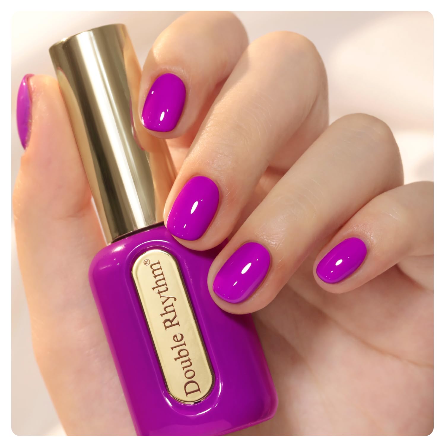 Double Rhythm 0.50 OZ Gel Polish Hema Free Same Color Same Bottle Golden Round Translucent Neutral Natural Milky 15 ML Jelly UV Polish Art DIY at Home (Bright Pink-H1040) : Beauty & Personal Care