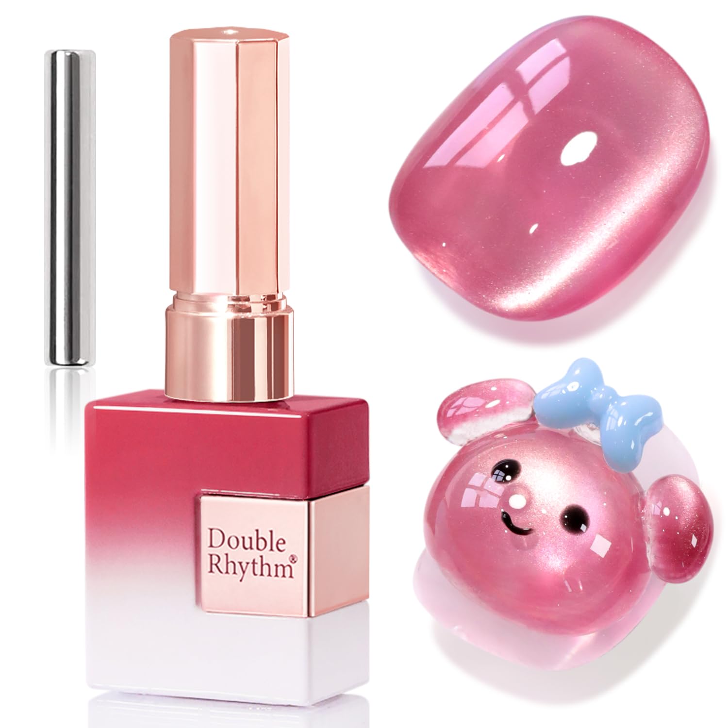 Double Rhythm 15ML Ice Glass Cat Eye Gel Polish with Magnet Holographic Glitter Shimmer Translucent Sheer Color Salon Soak Off Magnetic Nail at Home (Golden Violet-MC1129) : Beauty & Personal Care