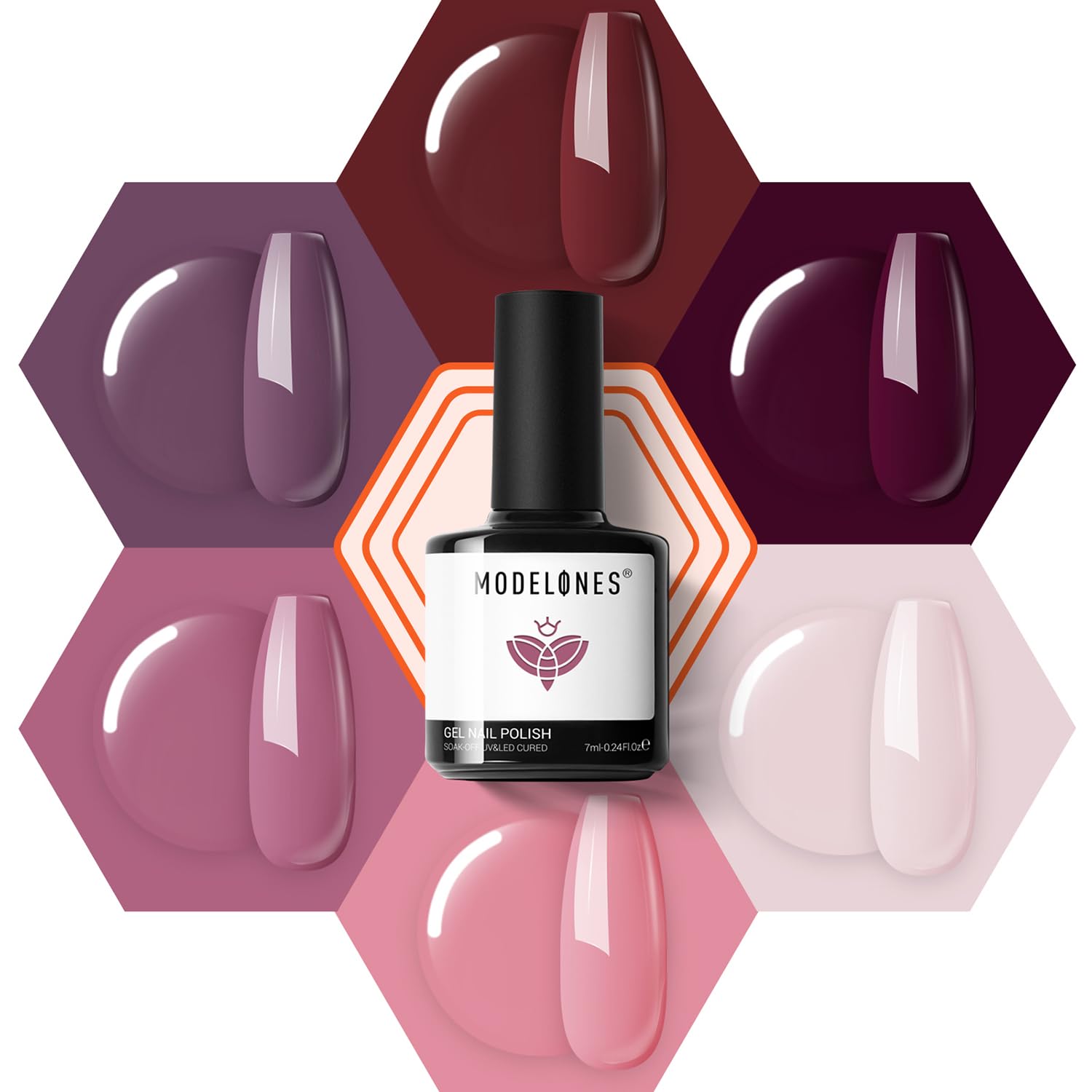modelones Gel Nail Polish Kit -6 Colors Nude Pink Milky White Gel Polish Set Skin Tones Neutral Brown Soak Off Gel Nail Kit Manicure DIY Nail Art Salon Home Gift : Beauty & Personal Care