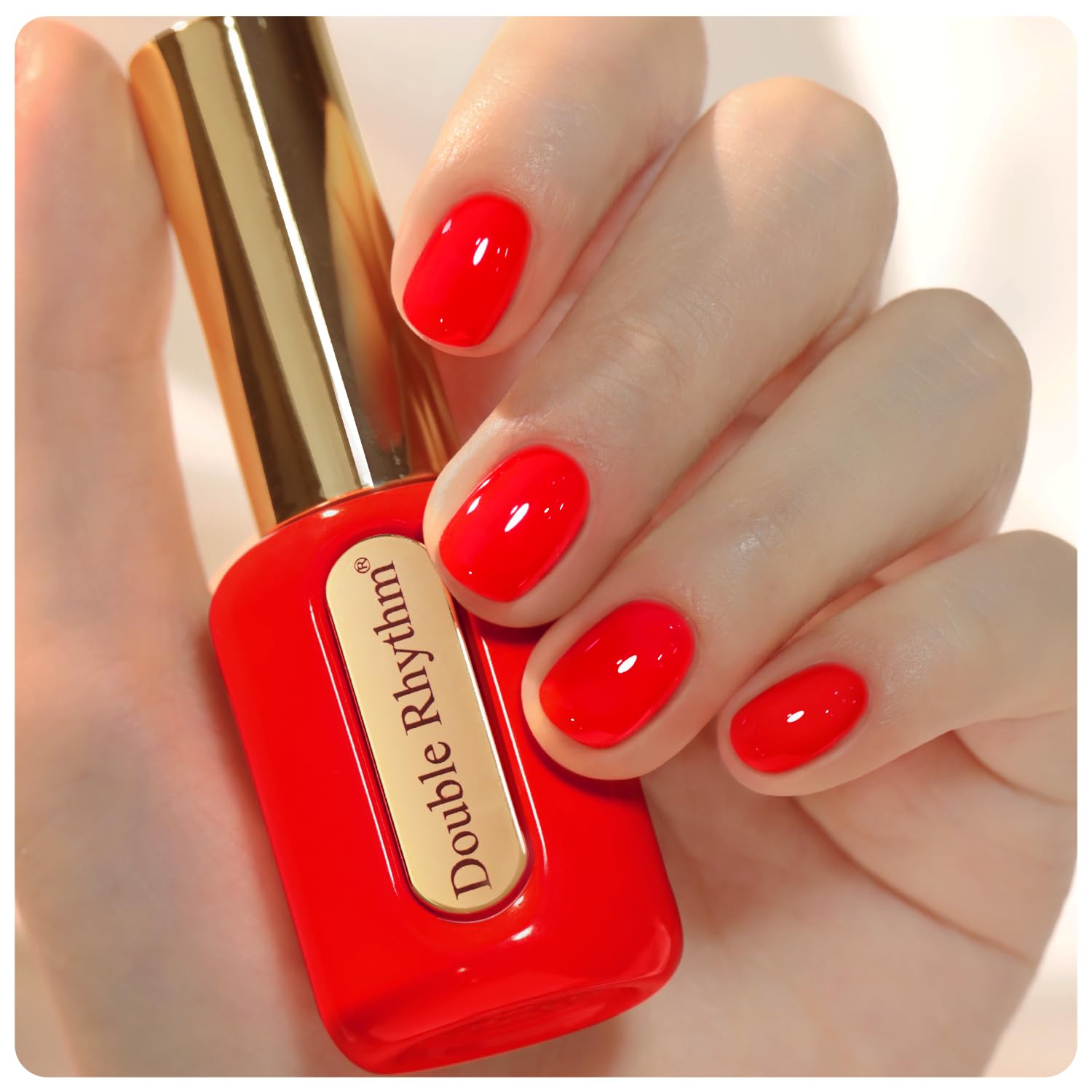 Double Rhythm 0.50 OZ Gel Polish Hema Free Same Color Same Bottle Golden Round Translucent Neutral Natural Milky 15 ML Jelly UV Polish Art DIY at Home (Bright Pink-H1040) : Beauty & Personal Care