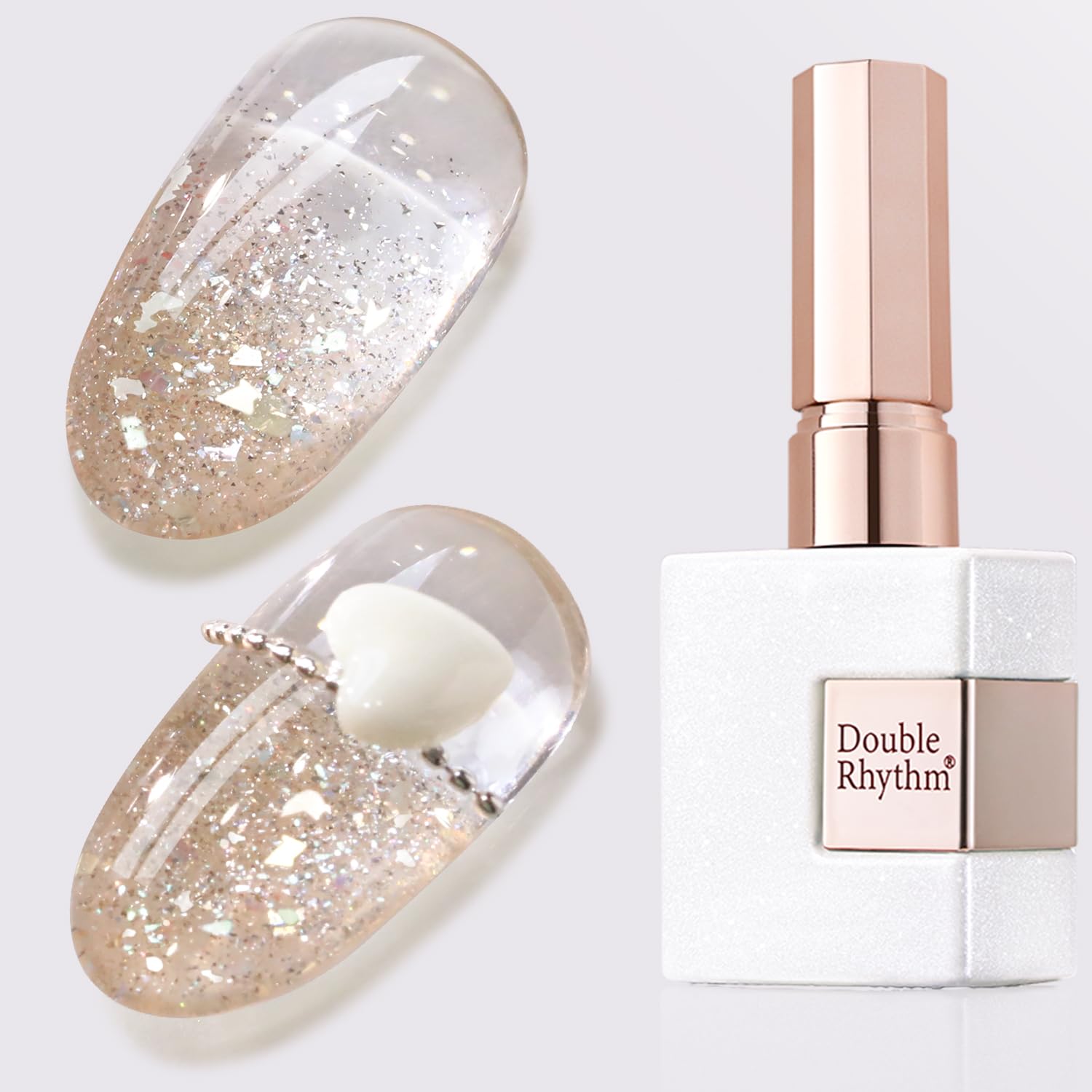 Double Rhythm 0.5Oz Glitter Gel Polish Shimmer Reflective Color for Nail Art Salon DIY Soak Off 15ml Nail Lamp Gel Polish at Home (Pink-B1161) : Beauty & Personal Care