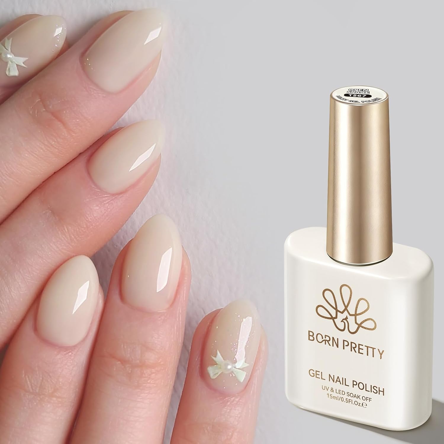 Born Pretty Nude Gel Nail Polish Jelly Light Nude Gel Polish.Sheer Translucent Skin Stone Natural Long Lasting Soak Off Gel Polish Nail Art DIY 15ML : Beauty & Personal Care