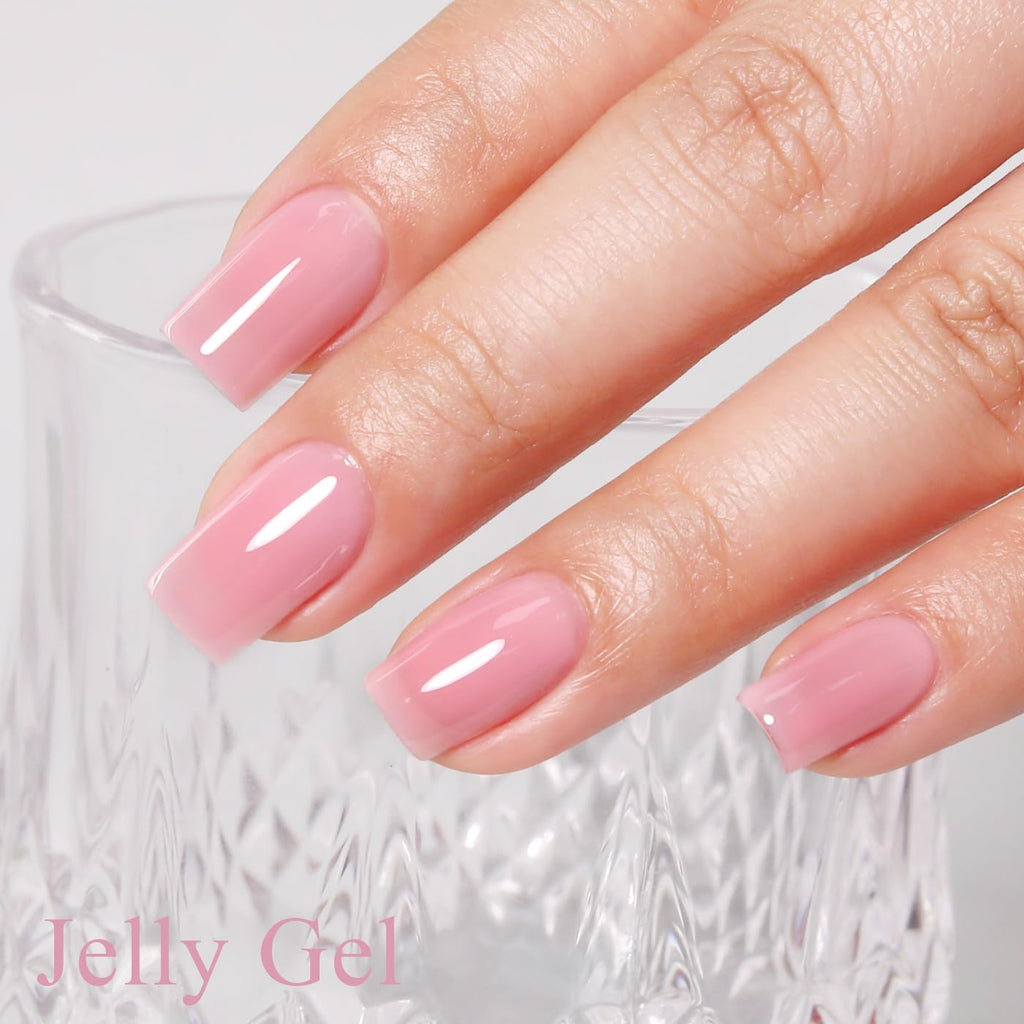 Imtiti Jelly Gel Nail Polish. Pink Sheer Jelly Gel Polish Spring Summer Translucent Art Manicure Salon DIY Design 10ML : Beauty & Personal Care