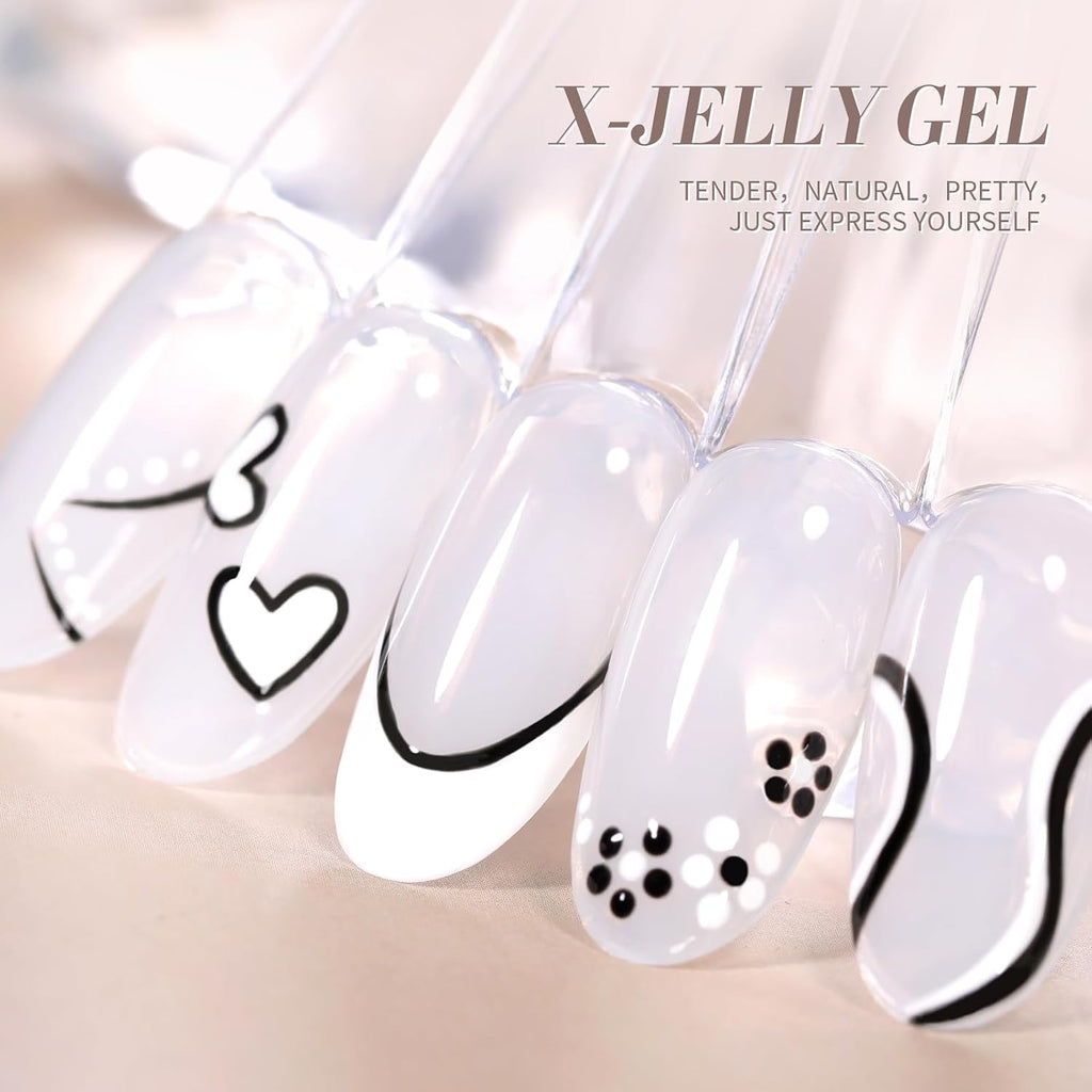 Born Pretty Milky White Gel Nail Polish Jelly White Sheer Translucent Neutral Gel Polish Soak Off Nail Art Gel 15ml. 0.54 Fl Oz : Beauty & Personal Care