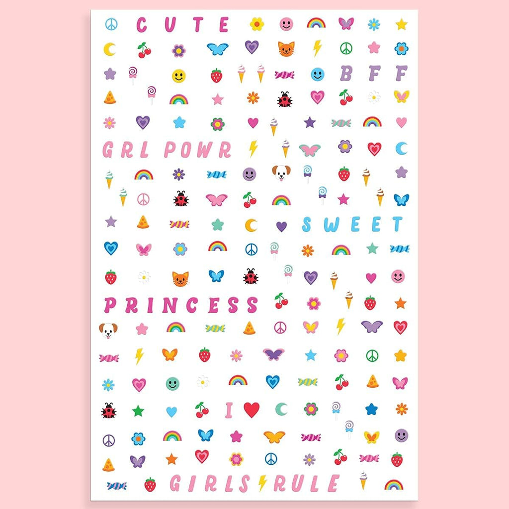 xo. Fetti Kids Nail Stickers - 816 Decals | Birthday Girl Party Favors. DIY Home Activity. Gift. Cute Nail Transfer. Groovy. Princess. Girl Power. Easter Basket : Beauty & Personal Care