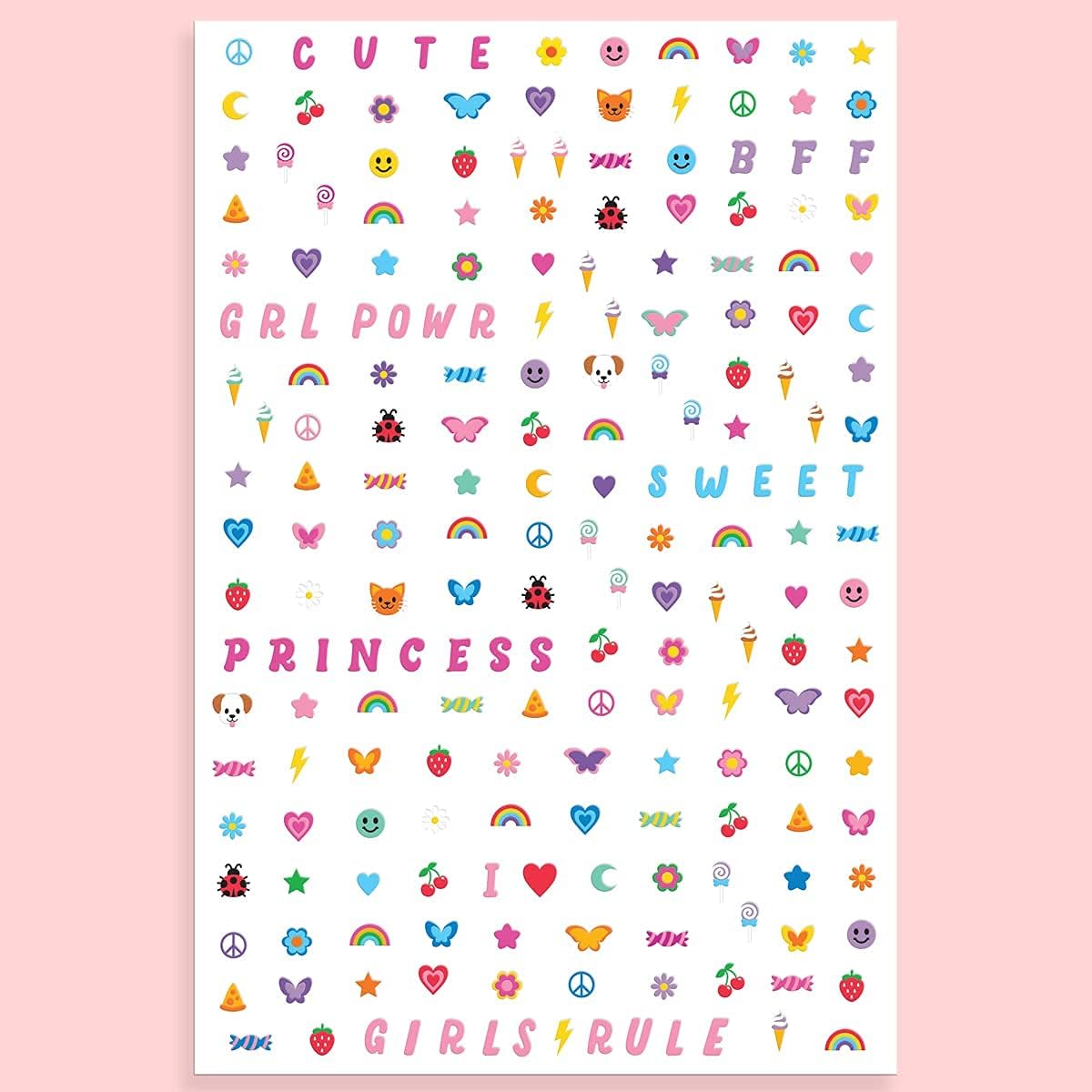 xo. Fetti Kids Nail Stickers - 816 Decals | Birthday Girl Party Favors. DIY Home Activity. Gift. Cute Nail Transfer. Groovy. Princess. Girl Power. Easter Basket : Beauty & Personal Care