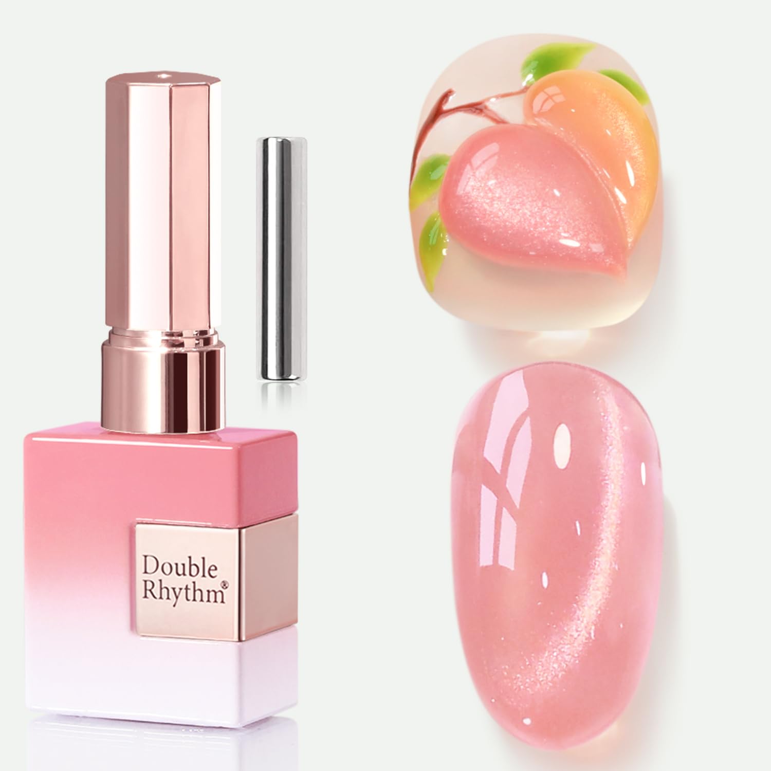 Double Rhythm 0.5 OZ Cat Eye Gel Polish with Magnet 15ML Holographic Glitter Shimmer Translucent Jelly Color Magnetic Polish Salon DIY at Home (Silver-MC1019) : Beauty & Personal Care