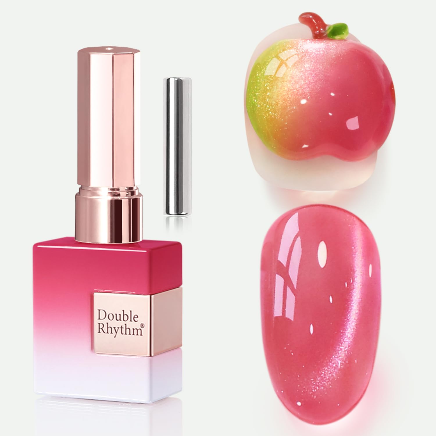 Double Rhythm 0.5 OZ Cat Eye Gel Polish with Magnet 15ML Holographic Glitter Shimmer Translucent Jelly Color Magnetic Polish Salon DIY at Home (Silver-MC1019) : Beauty & Personal Care