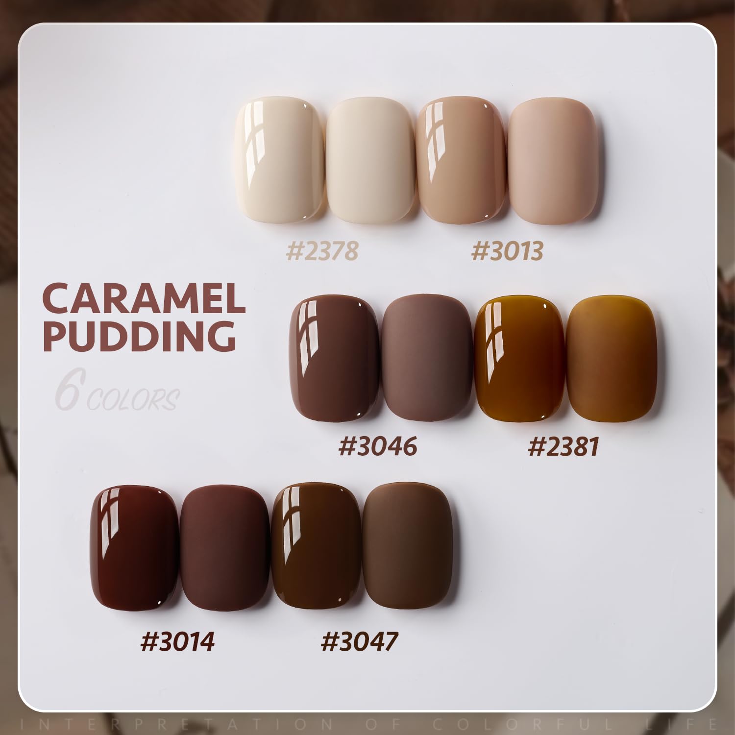 GAOY Nude Brown Gel Nail Polish Set. 6 Colors Beige Chocolate Caramel. UV Cure Gel for DIY Manicure at Home : Beauty & Personal Care