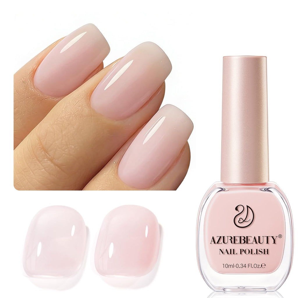 AZUREBEAUTY Milky White Translucent Nail Polish – Quick Dry. Long-Lasting. Natural Jelly Glossy Finish for DIY Manicure & Nail Art. Salon Quality for Women : Beauty & Personal Care