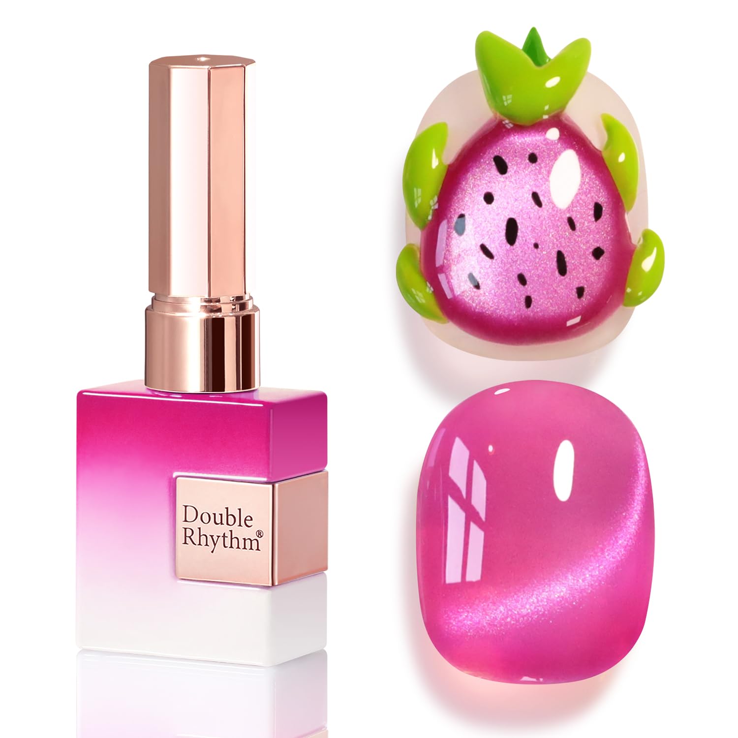 Double Rhythm 0.5 OZ Cat Eye Gel Polish with Magnet 15ML Holographic Glitter Shimmer Translucent Jelly Color Magnetic Polish Salon DIY at Home (Silver-MC1019) : Beauty & Personal Care