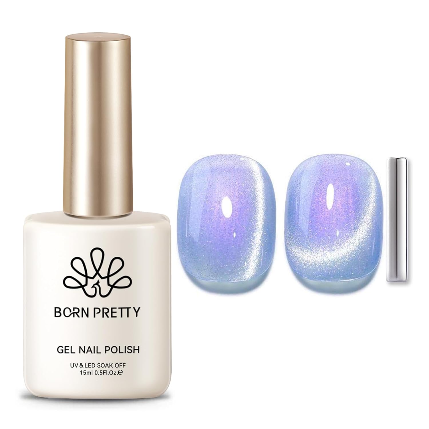 Born Pretty 9D Cat Magnetic Eye Gel Nail Polish Holographic Rainbow Gel Polish Blue Purple Soak Off U V LED Gel Polish Nail Art Design Manicure Salon DIY Home 15ML : Beauty & Personal Care