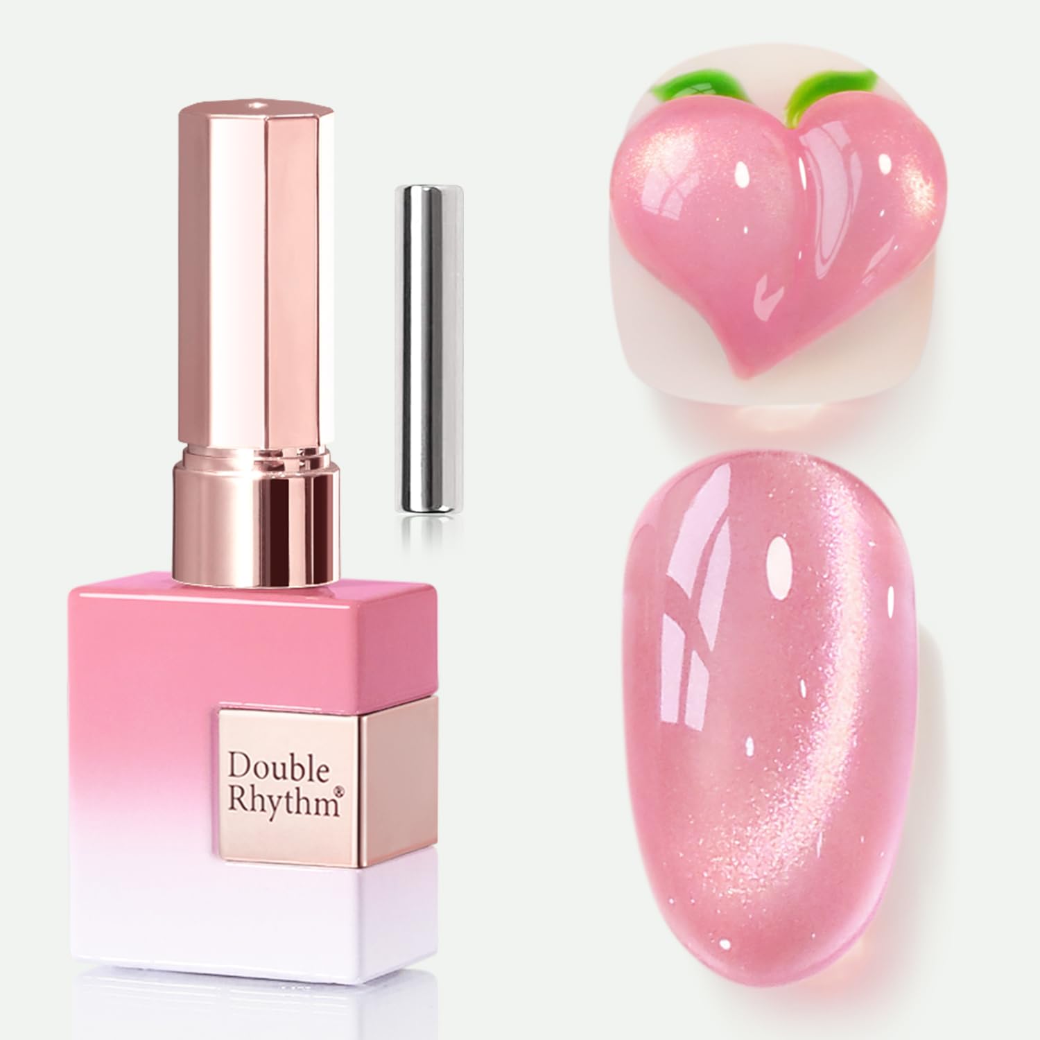 Double Rhythm 0.5 OZ Cat Eye Gel Polish with Magnet 15ML Holographic Glitter Shimmer Translucent Jelly Color Magnetic Polish Salon DIY at Home (Silver-MC1019) : Beauty & Personal Care