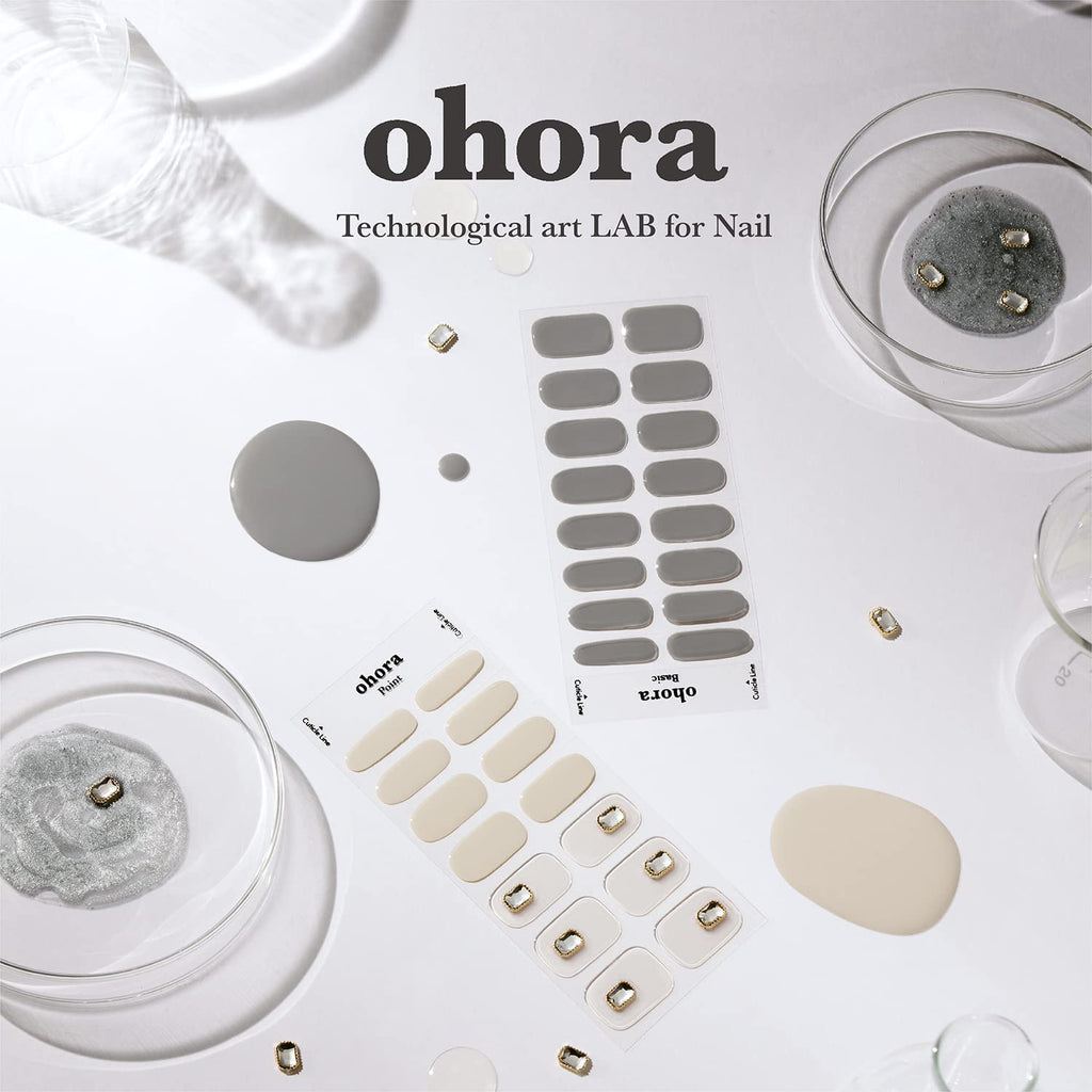 ohora Semi Cured Gel Nail Strips (N Pixie Dust) - Nude. Glitter. Works with Any UV/LED Lamps. Salon-Quality. Long Lasting. Easy to Apply & Remove - Includes 2 Prep Pads. Nail File & Wooden Stick : Beauty & Personal Care