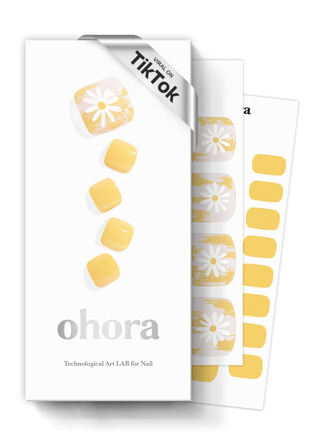 ohora Semi Cured Gel Pedi Strips (P Basic Pedicure no.3) - White. Solid. Works with UV/LED Lamps. Salon-Quality. Long Lasting. Easy to Apply & Remove - Includes 2 Prep Pads. Nail File & Wooden Stick : Beauty & Personal Care