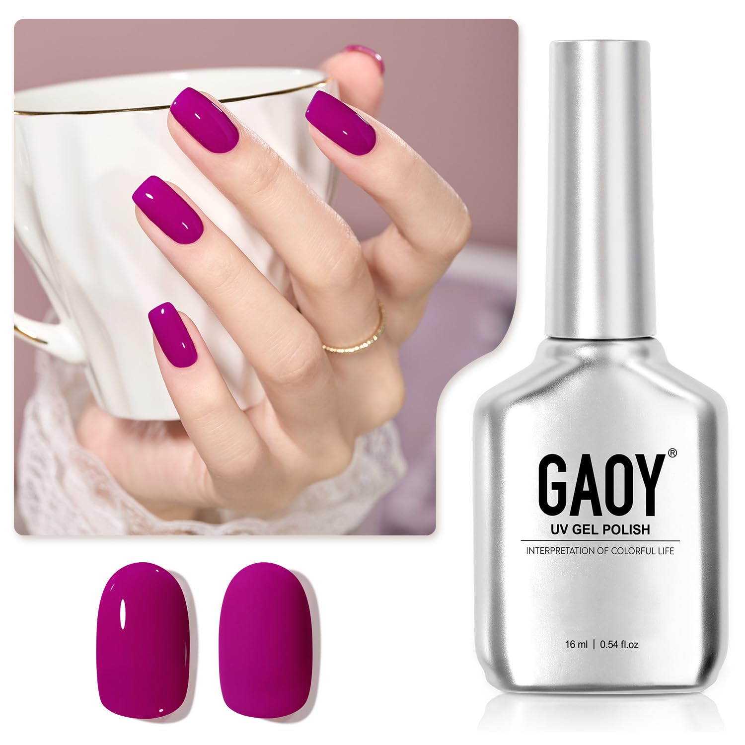 GAOY Red Gel Nail Polish. 16ml Soak Off Gel Polish. UV Light Cure for Nail Art DIY Manicure at Home. 1149 Dark Red Cherry : Beauty & Personal Care