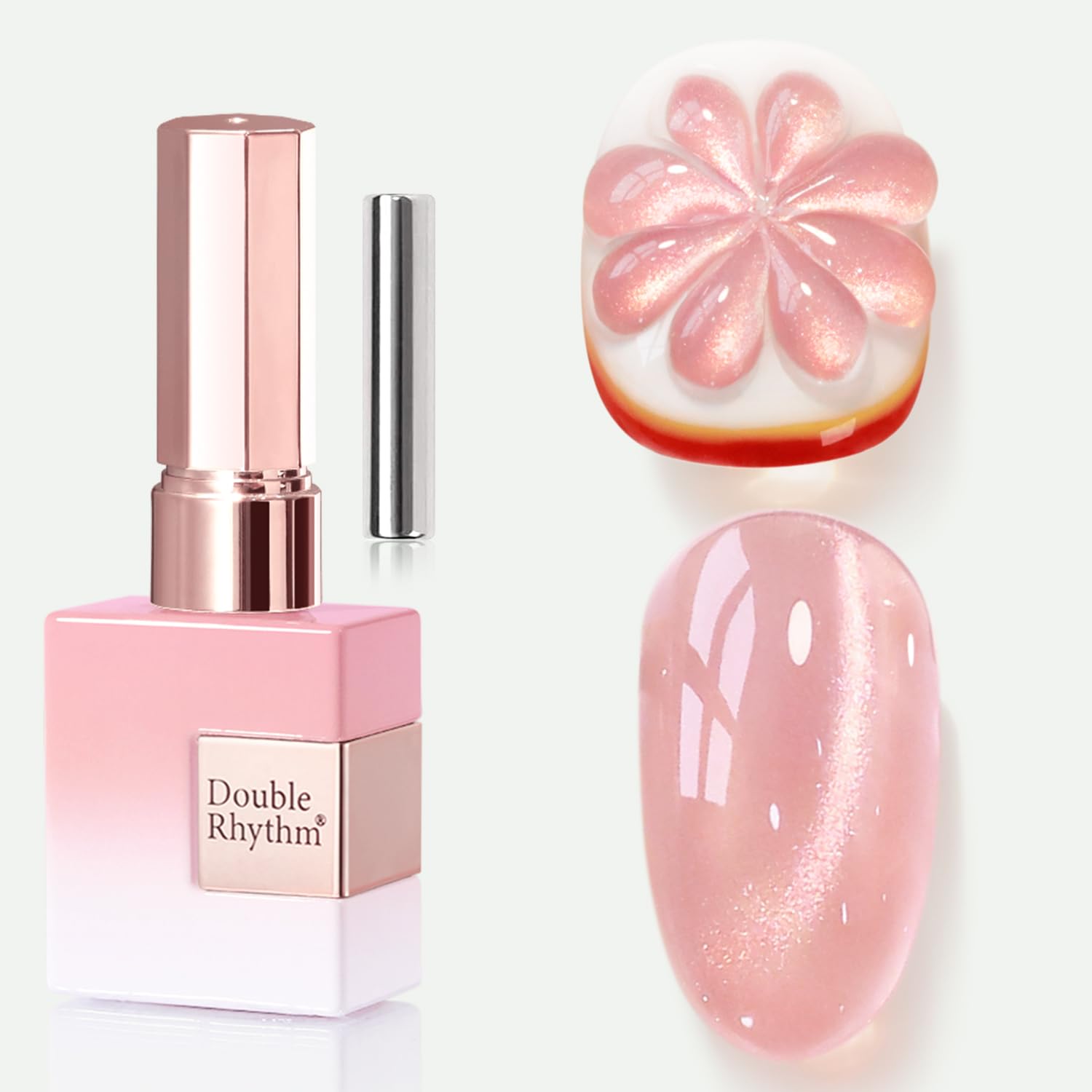 Double Rhythm 0.5 OZ Cat Eye Gel Polish with Magnet 15ML Holographic Glitter Shimmer Translucent Jelly Color Magnetic Polish Salon DIY at Home (Silver-MC1019) : Beauty & Personal Care