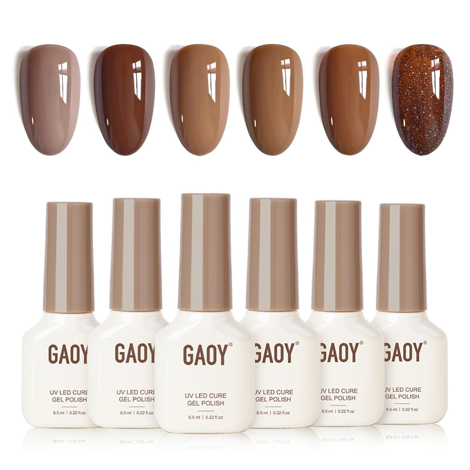 GAOY Rose Garden Jelly Gel Nail Polish of 6 Transparent Nude Red Pink Brown Colors Sheer Gel Polish Kit for Salon Manicure and Nail Art DIY at Home : Beauty & Personal Care