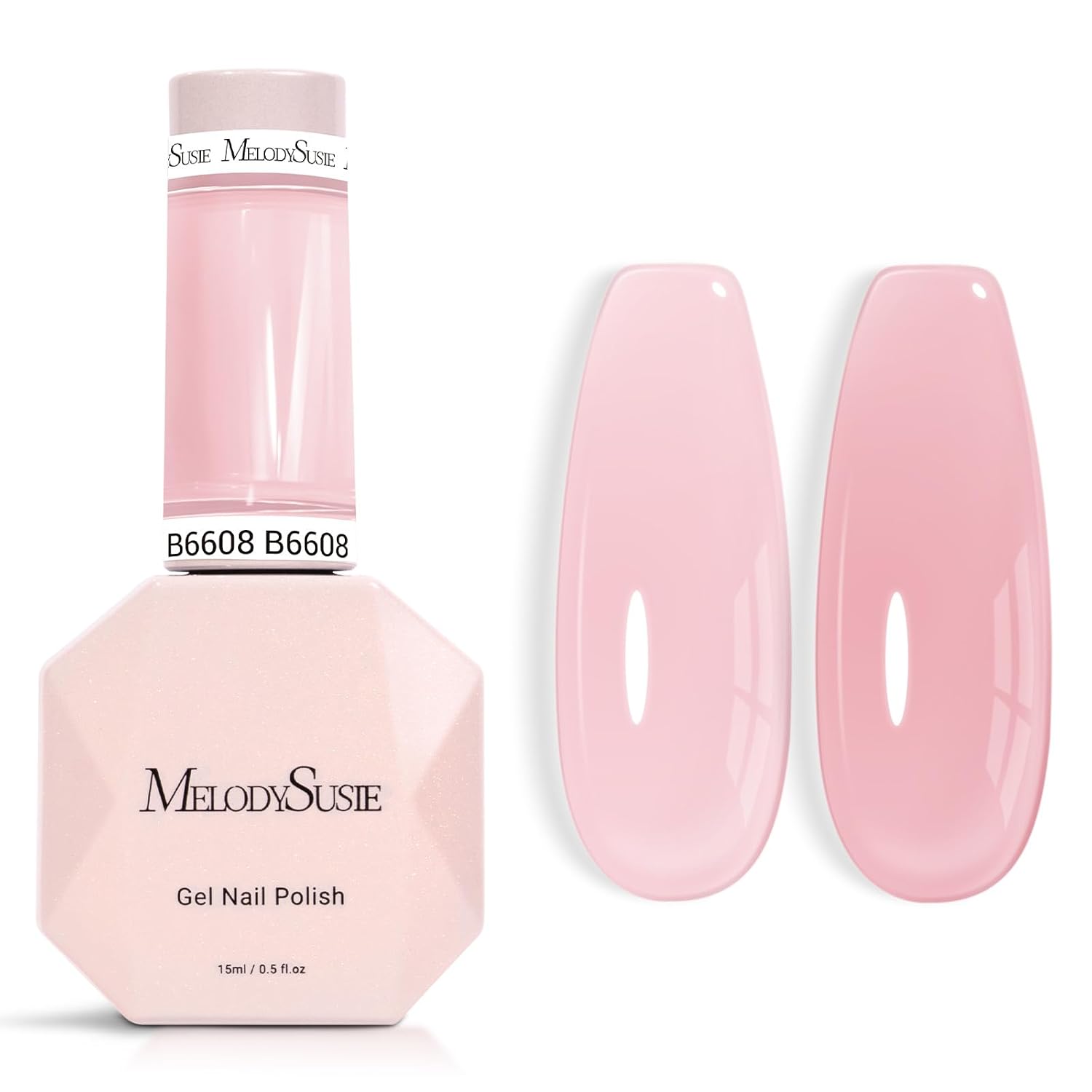 MelodySusie Jeweliver Nude Gel Nail Polish. 0.5Fl.oz Milky Gel Polish Pastel Color Soak Off UV LED Light Cure Gift for Women Manicure Nail Art DIY at Home JM08 : Beauty & Personal Care