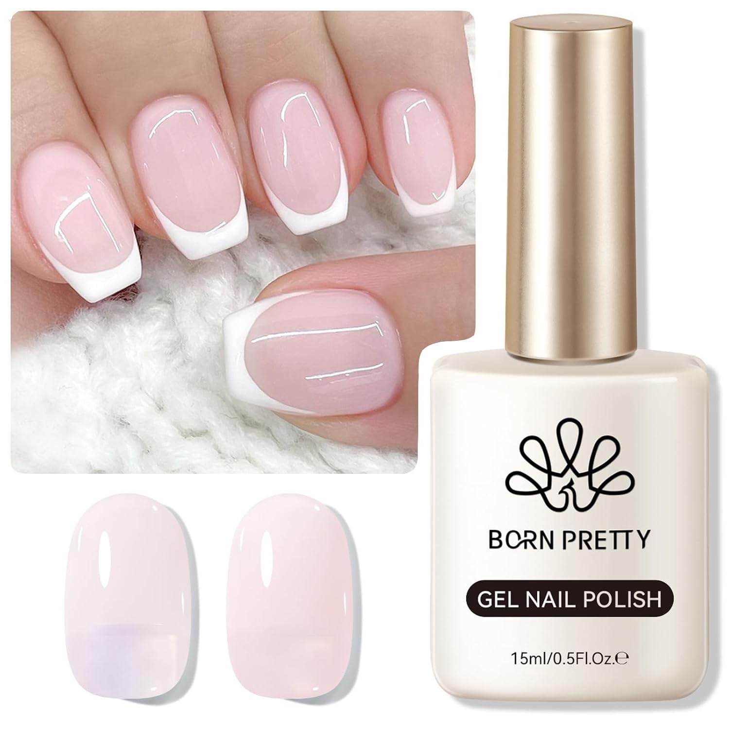 Born Pretty Milky White Gel Nail Polish Jelly White Sheer Translucent Neutral Gel Polish Soak Off Nail Art Gel 15ml. 0.54 Fl Oz : Beauty & Personal Care