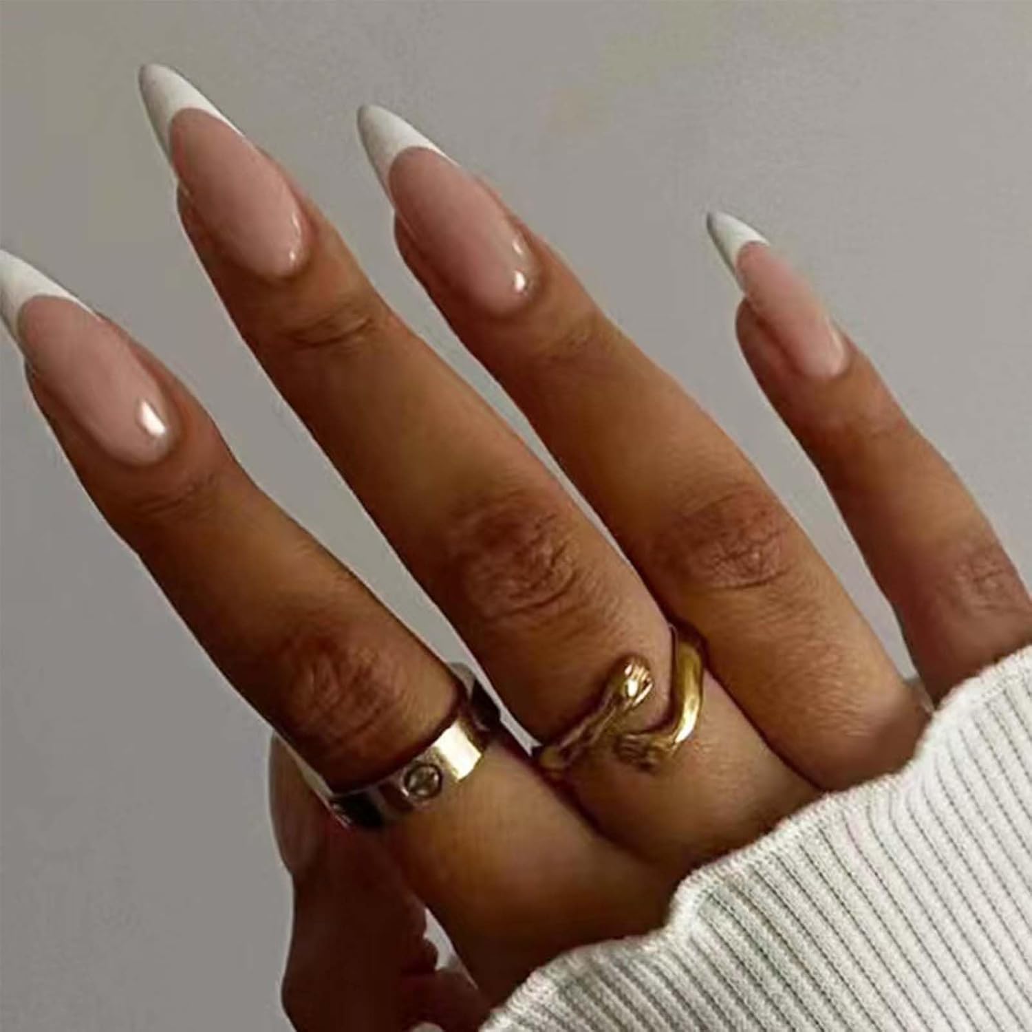 Hkanlre Square French Press on Nails Short Cute Fake Nails Acrylic Flower False Nails for Women and Girls 24PCS : Beauty & Personal Care