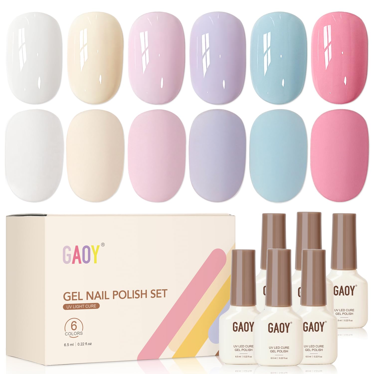GAOY Rose Garden Jelly Gel Nail Polish of 6 Transparent Nude Red Pink Brown Colors Sheer Gel Polish Kit for Salon Manicure and Nail Art DIY at Home : Beauty & Personal Care