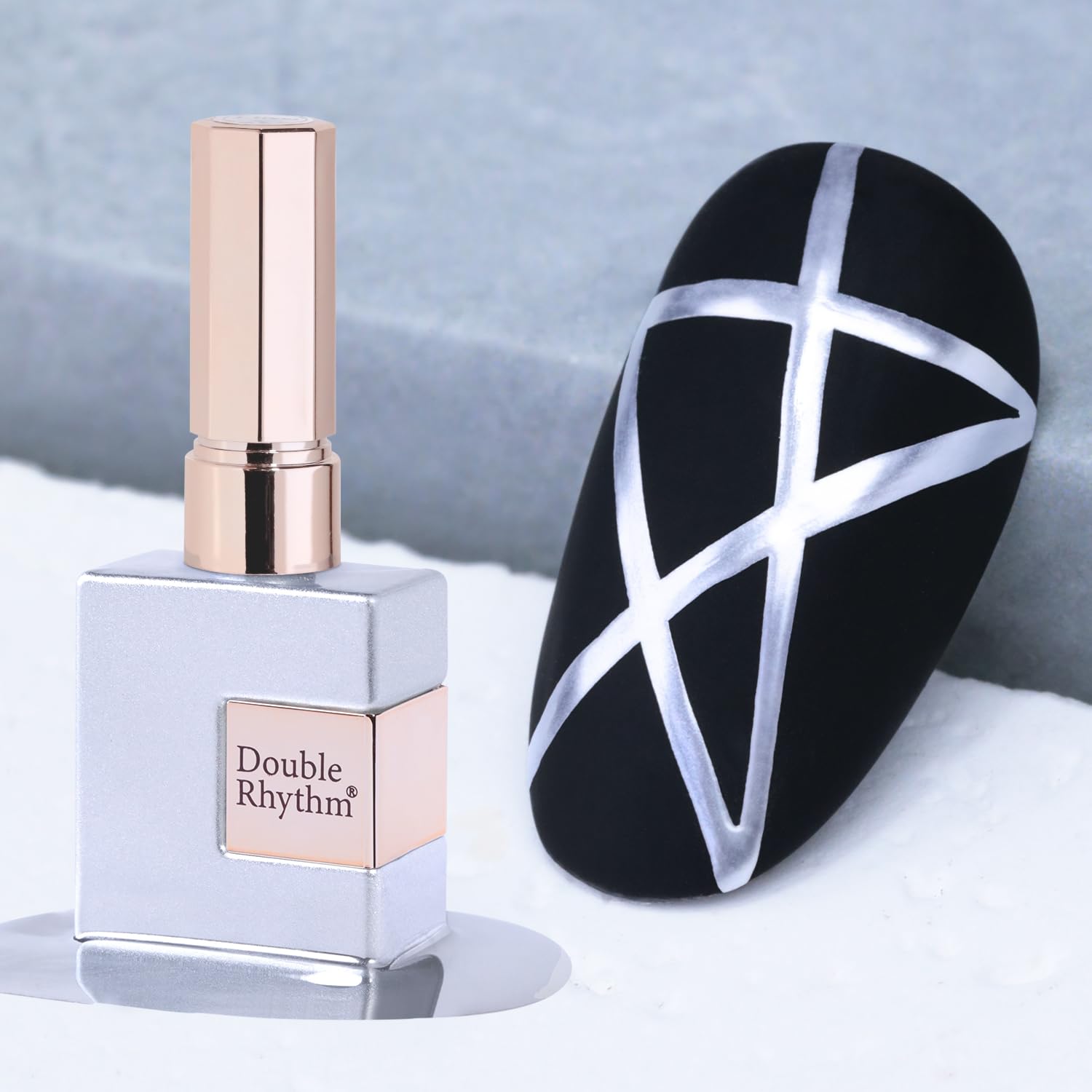 Double Rhythm 15 Ml Metallic Gel Liner Nail Art Bronze Mirror Chrome Painted Drawing Stripper 3D Effect Polish (White Liner Art -L1006) : Beauty & Personal Care
