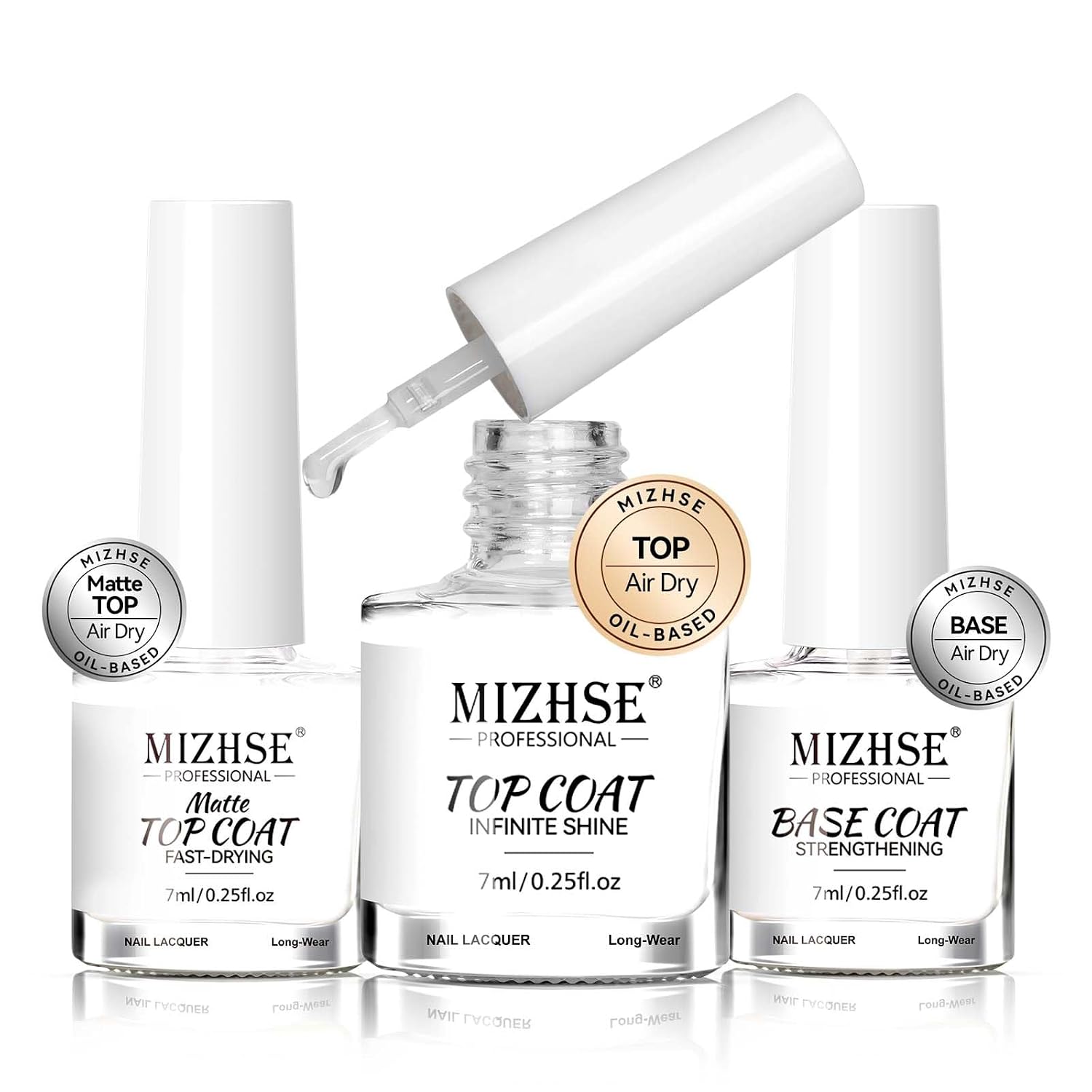 MIZHSE Pearlescent Pink Nail Polish. Quick Dry Pearl Nail Polish. Air Fast Drying 15ml Pale Pink Nail Lacquer Non Gel Oil-based Nail Art Manicure Home DIY : Beauty & Personal Care