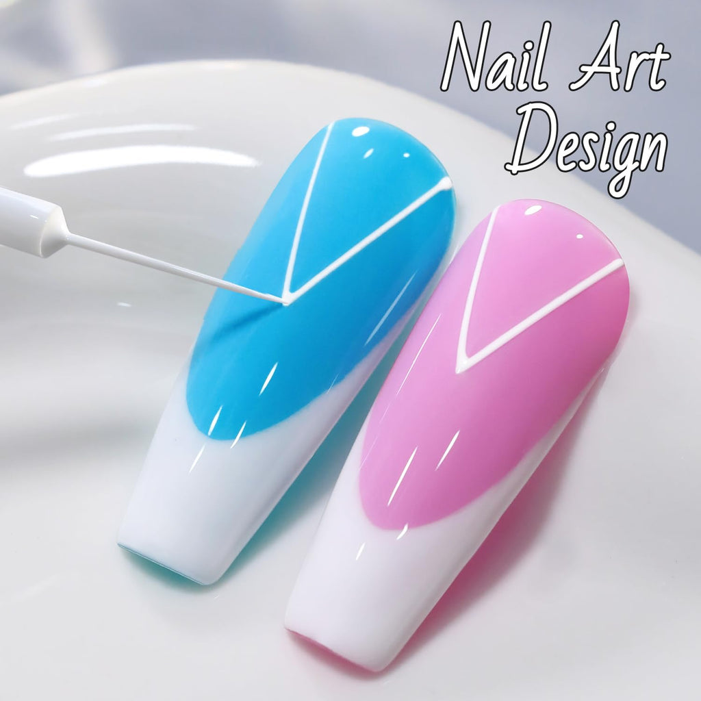 Double Rhythm 15 Ml Metallic Gel Liner Nail Art Bronze Mirror Chrome Painted Drawing Stripper 3D Effect Polish (White Liner Art -L1006) : Beauty & Personal Care