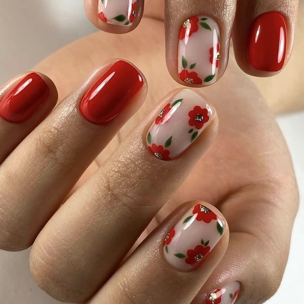 CTTHNBD Medium Press on Nails Coffin - Black French Tip Fake Nails with Bow Charms Design - Heart False Nails Press ons - for Women 24 Pcs : Beauty & Personal Care