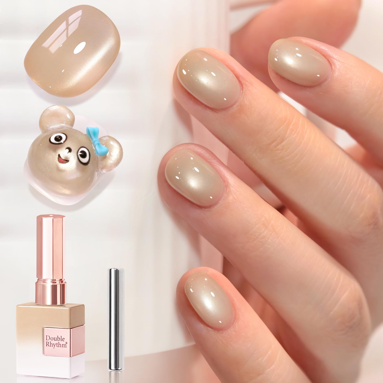Double Rhythm 15ML Ice Glass Cat Eye Gel Polish with Magnet Holographic Glitter Shimmer Translucent Sheer Color Salon Soak Off Magnetic Nail at Home (Golden Violet-MC1129) : Beauty & Personal Care