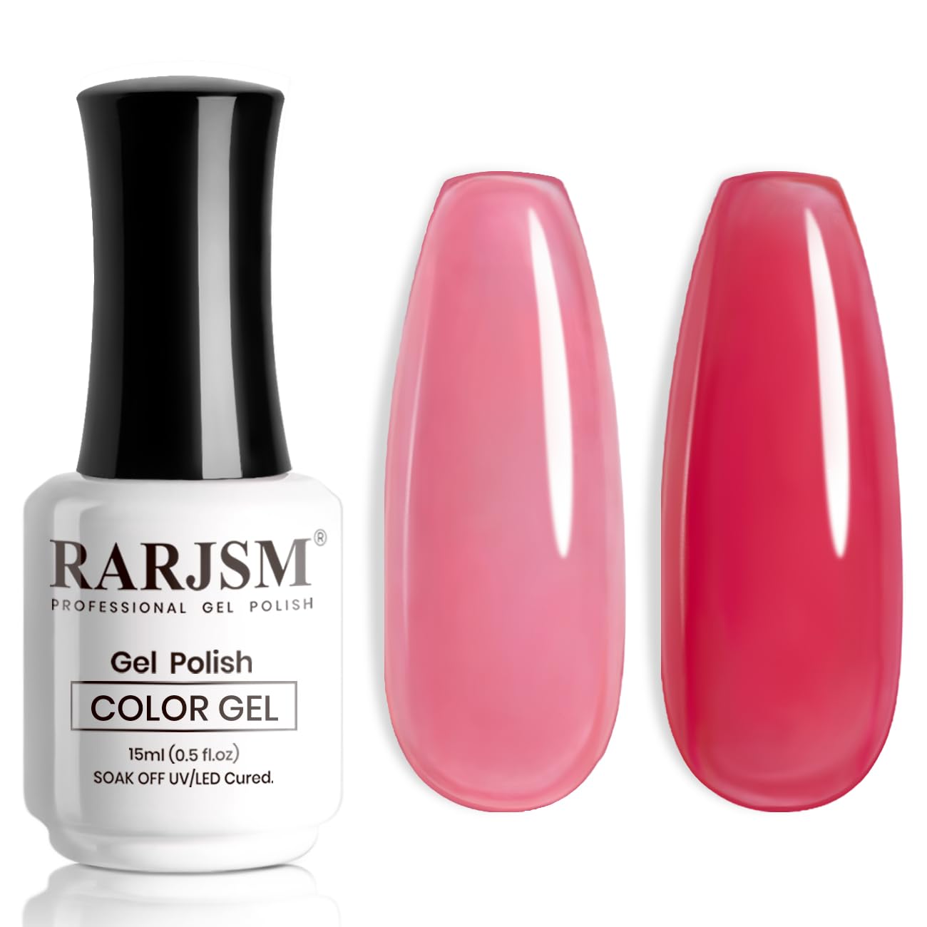 RARJSM Nude Gel Polish Sheer Rose Pink Gel Nail Polish Clear Pink French Manicure Nude Pink Jelly Nail GelPolish Varnish Curing Requires 1pcs 15ml LED UV Gel Soak Off for Home Salon Nail Art DIY : Beauty & Personal Care
