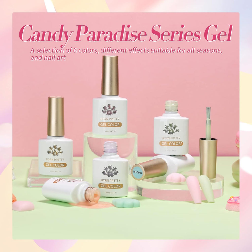 Born Pretty Pastel Gel Nail Polish Set Spring Summer Gel Polish Macaron Candy Sweet Color Gel Polish Easter Soft Pink Yellow Purple Blue Green Colors Collection Nail Art Gift Box 7ML 6PCS : Beauty & Personal Care