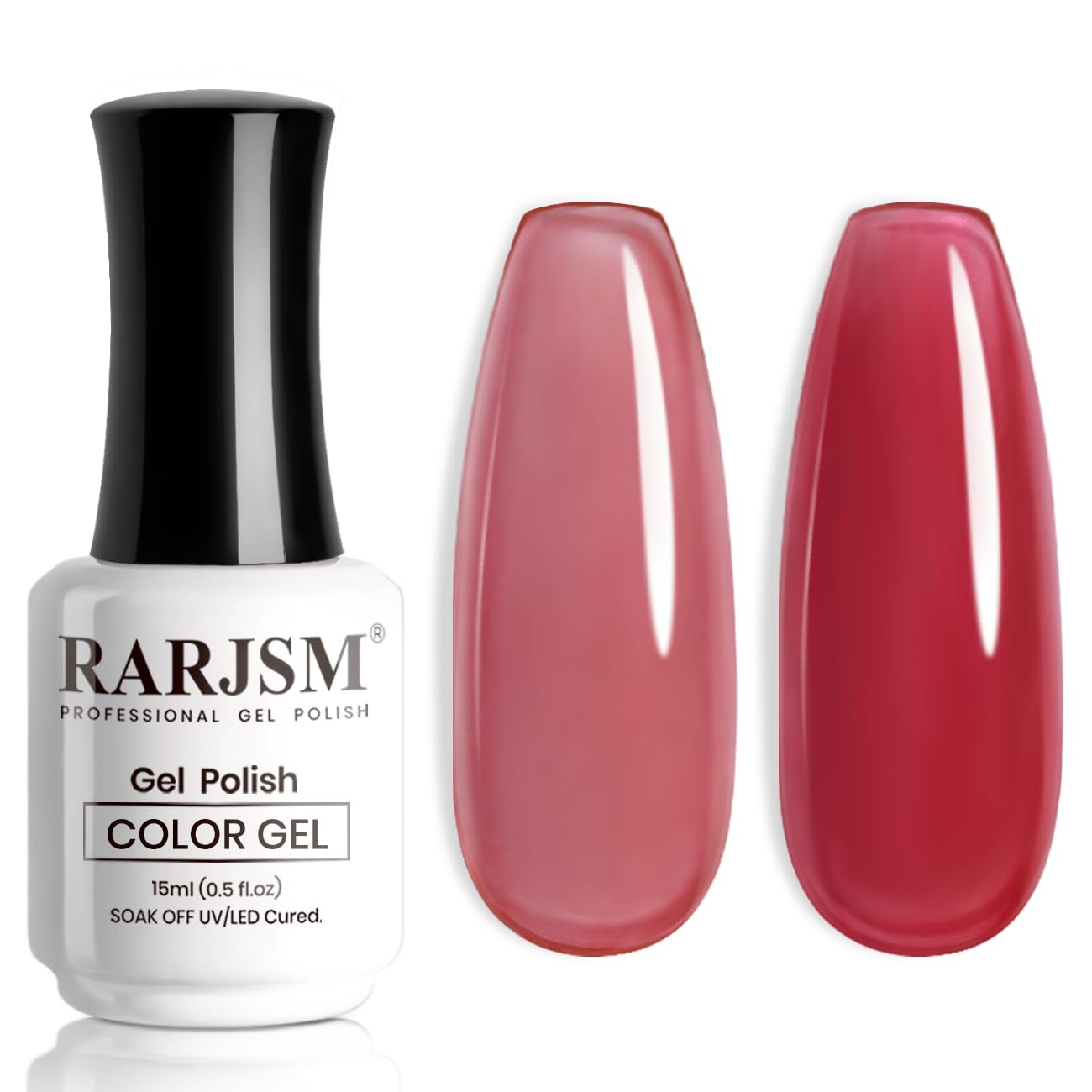 RARJSM Nude Gel Polish Sheer Rose Pink Gel Nail Polish Clear Pink French Manicure Nude Pink Jelly Nail GelPolish Varnish Curing Requires 1pcs 15ml LED UV Gel Soak Off for Home Salon Nail Art DIY : Beauty & Personal Care