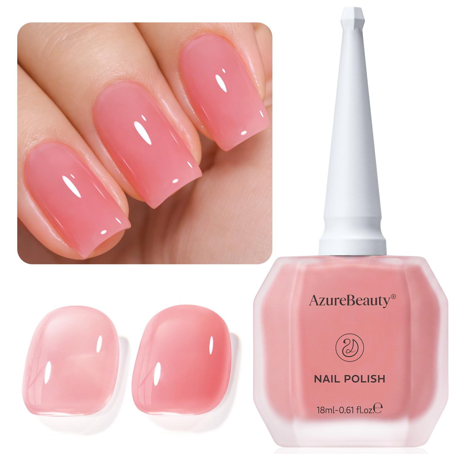 AZUREBEAUTY Milky White Translucent Nail Polish – Quick Dry. Long-Lasting. Natural Jelly Glossy Finish for DIY Manicure & Nail Art. Salon Quality for Women : Beauty & Personal Care