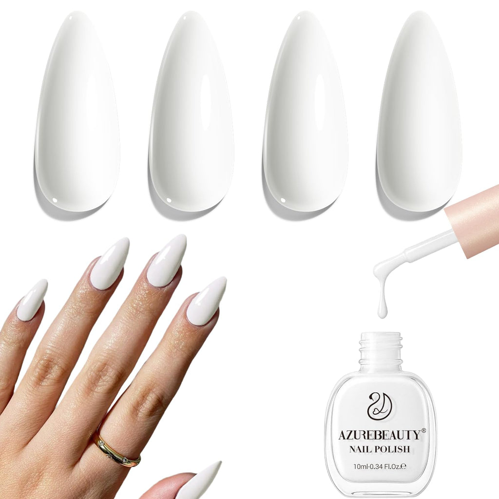 AZUREBEAUTY Warm White Nail Polish | Quick Dry. Long-Lasting. Natural Glossy Finish for DIY Manicure & Nail Art. Salon Quality for Women : Beauty & Personal Care