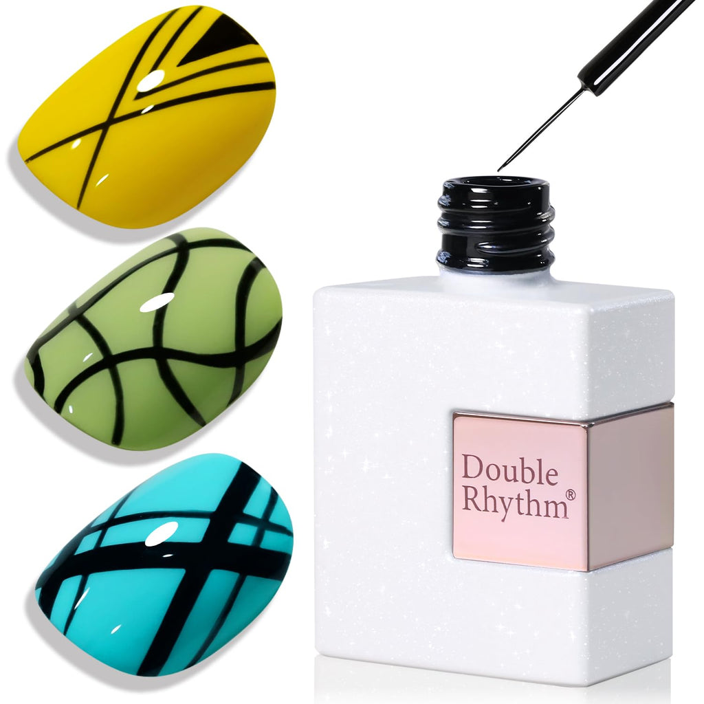 Double Rhythm 15 Ml Metallic Gel Liner Nail Art Bronze Mirror Chrome Painted Drawing Stripper 3D Effect Polish (White Liner Art -L1006) : Beauty & Personal Care
