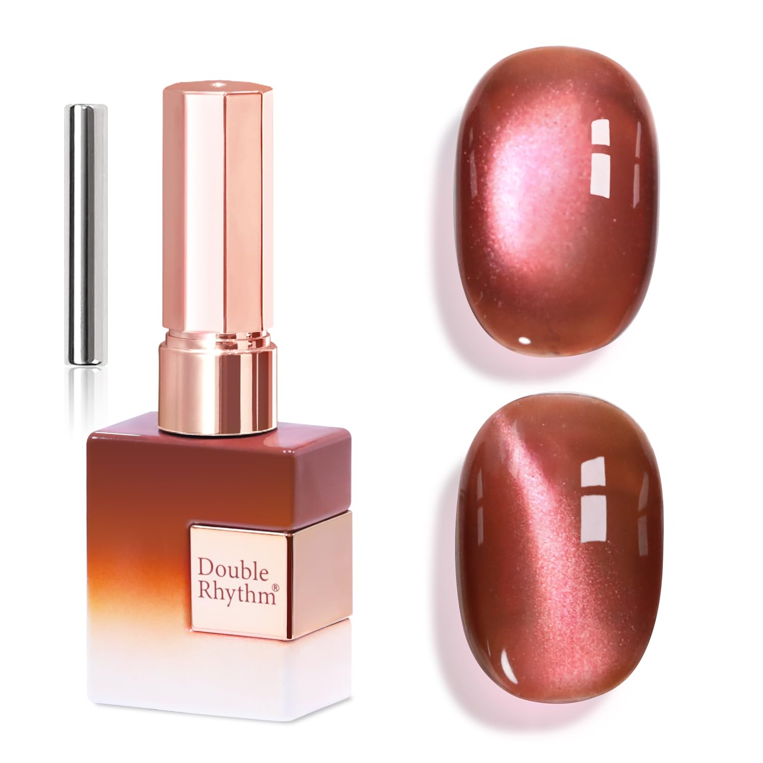 Double Rhythm 0.5 OZ Cat Eye Gel Polish with Magnet 15ML Holographic Glitter Shimmer Translucent Jelly Color Magnetic Polish Salon DIY at Home (Silver-MC1019) : Beauty & Personal Care