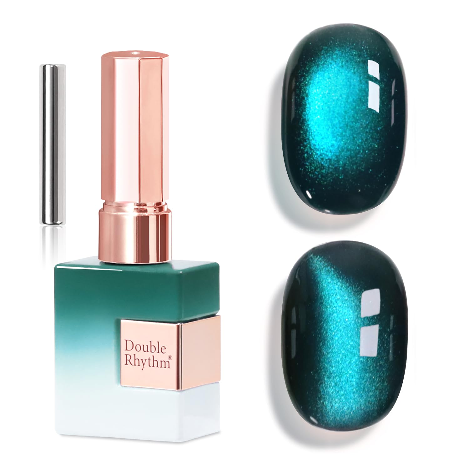 Double Rhythm 0.5 OZ Cat Eye Gel Polish with Magnet 15ML Holographic Glitter Shimmer Translucent Jelly Color Magnetic Polish Salon DIY at Home (Silver-MC1019) : Beauty & Personal Care