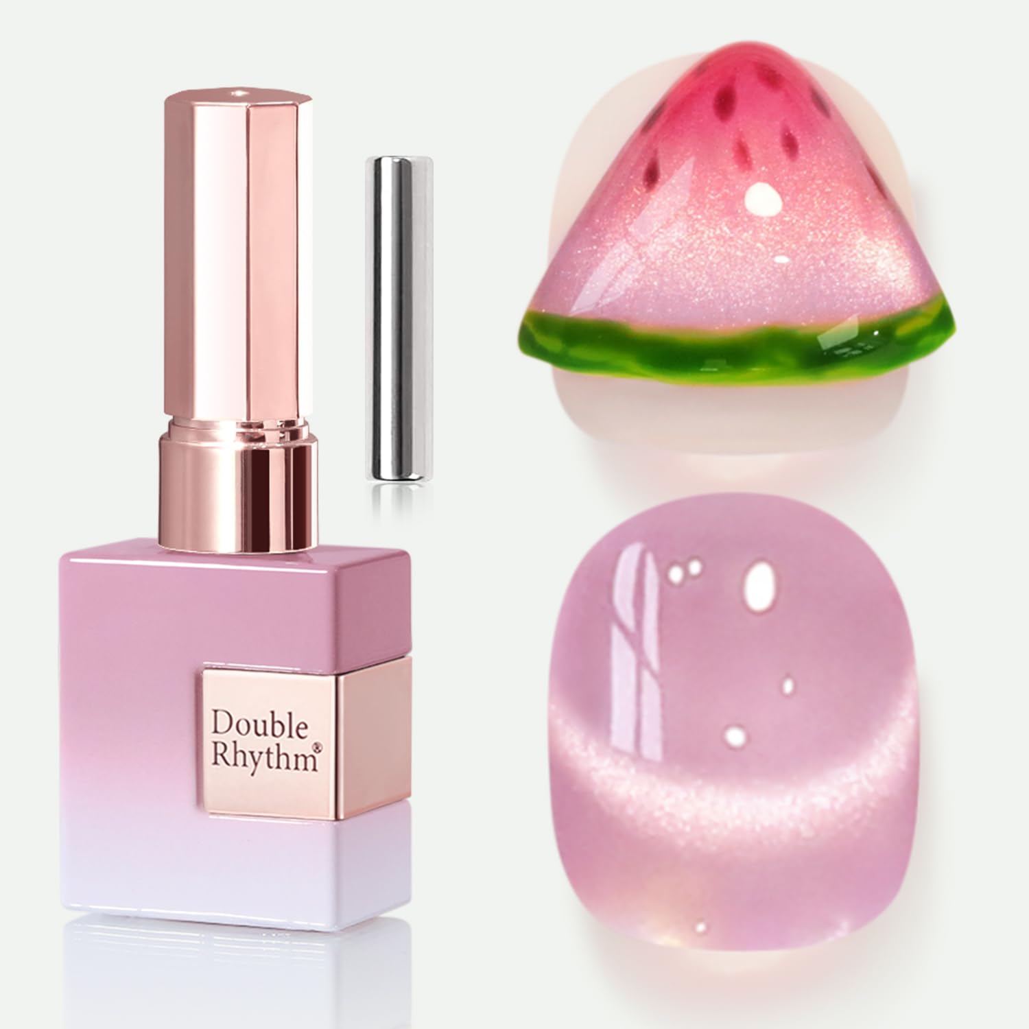 Double Rhythm 0.5 OZ Cat Eye Gel Polish with Magnet 15ML Holographic Glitter Shimmer Translucent Jelly Color Magnetic Polish Salon DIY at Home (Silver-MC1019) : Beauty & Personal Care