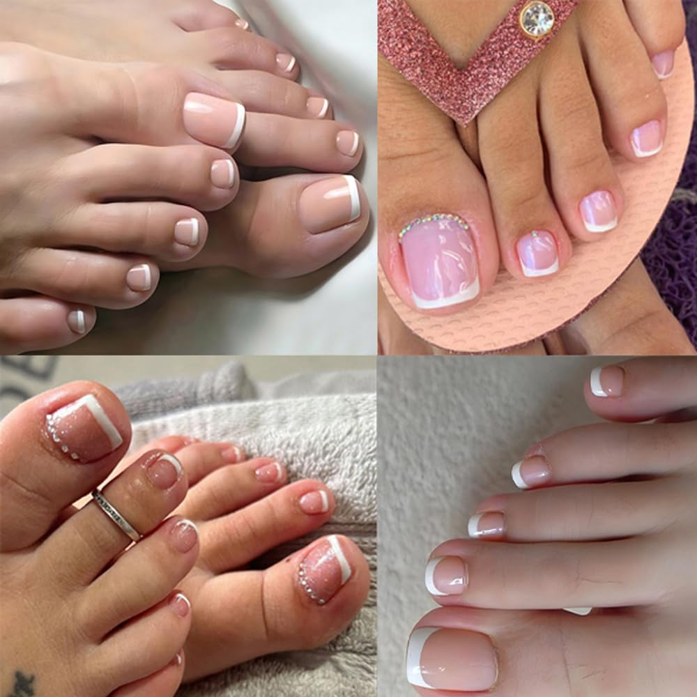 SWRITATSK Toe Nail Tips.French Press On Toenails For Women.120Pcs Press On Nails.Square Toe Nail Press Ons Toe Nails.12 Size French Nude Wearable Full Cover Fake Toenails.False Nails Gel Toe Nails : Beauty & Personal Care