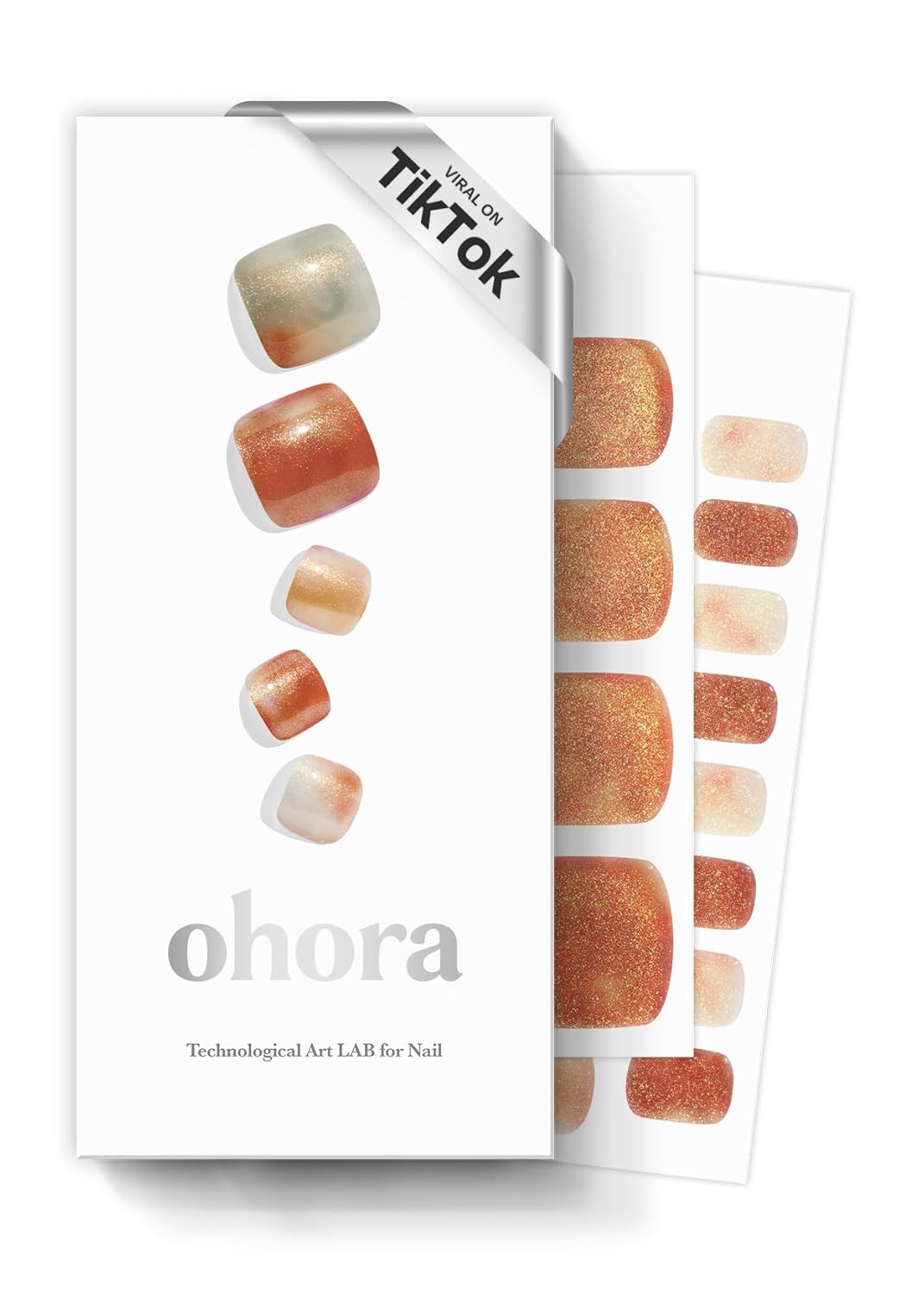 ohora Semi Cured Gel Pedi Strips (P Basic Pedicure no.3) - White. Solid. Works with UV/LED Lamps. Salon-Quality. Long Lasting. Easy to Apply & Remove - Includes 2 Prep Pads. Nail File & Wooden Stick : Beauty & Personal Care