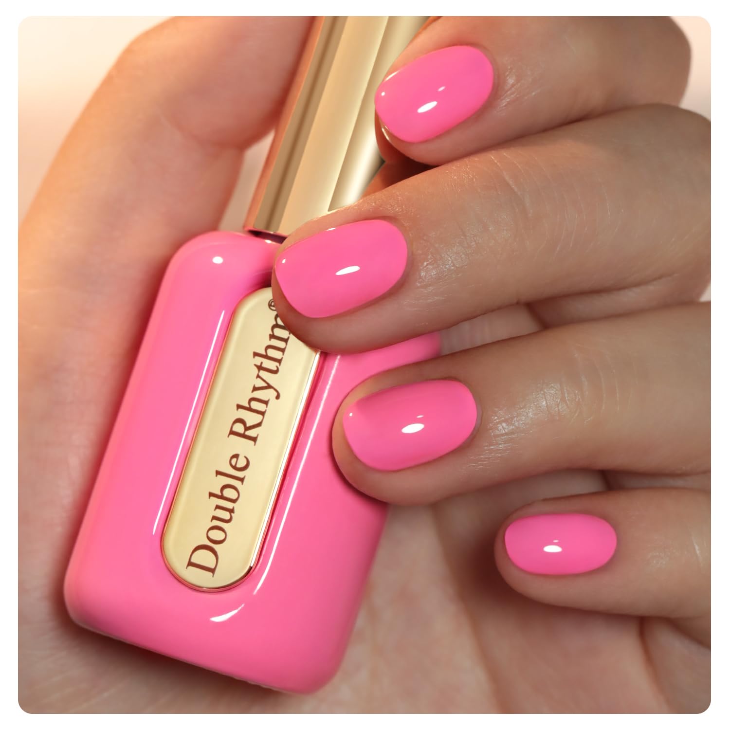 Double Rhythm 0.50 OZ Gel Polish Hema Free Same Color Same Bottle Golden Round Translucent Neutral Natural Milky 15 ML Jelly UV Polish Art DIY at Home (Bright Pink-H1040) : Beauty & Personal Care