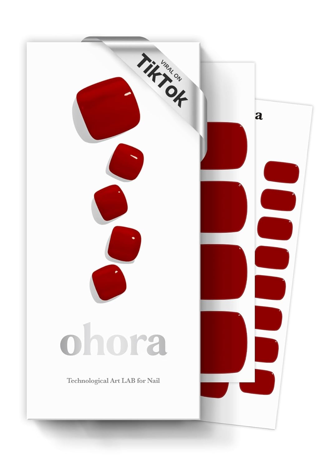 ohora Semi Cured Gel Pedi Strips (P Basic Pedicure no.3) - White. Solid. Works with UV/LED Lamps. Salon-Quality. Long Lasting. Easy to Apply & Remove - Includes 2 Prep Pads. Nail File & Wooden Stick : Beauty & Personal Care