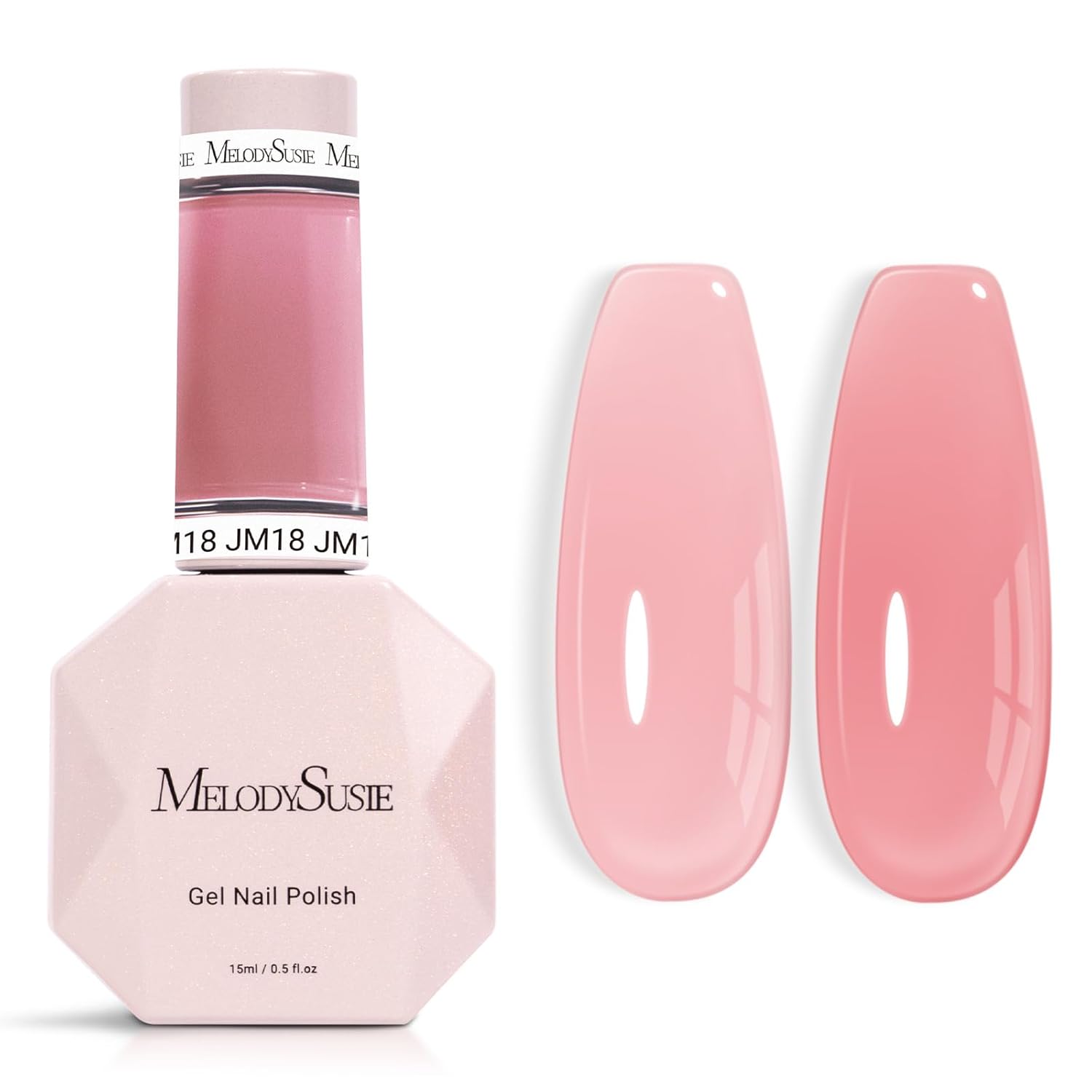 MelodySusie Jeweliver Nude Gel Nail Polish. 0.5Fl.oz Milky Gel Polish Pastel Color Soak Off UV LED Light Cure Gift for Women Manicure Nail Art DIY at Home JM08 : Beauty & Personal Care